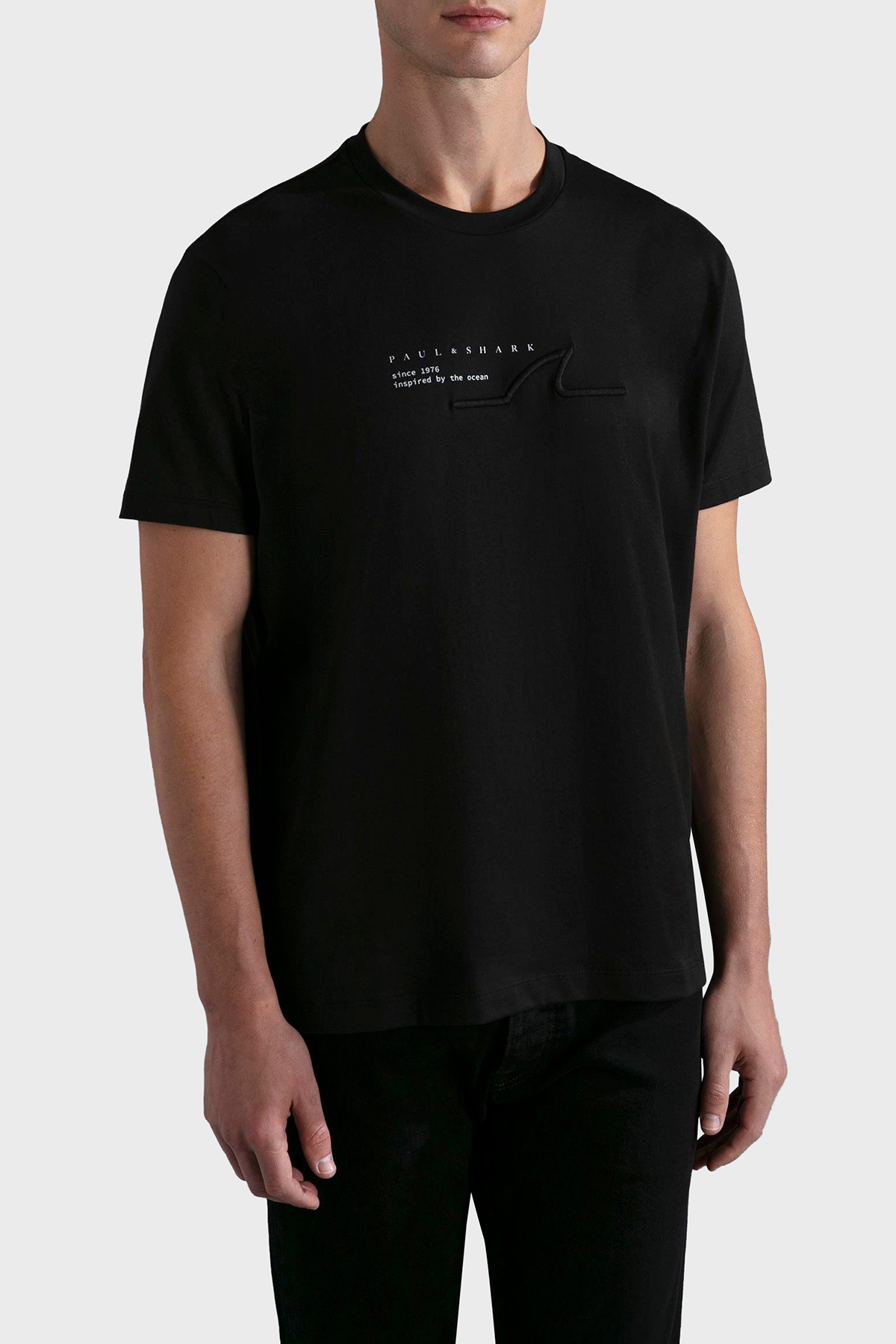 Paul & Shark % 100 Pamuk Regular Fit Bisiklet Yaka Logolu Erkek T Shirt 24411053 011 SİYAH