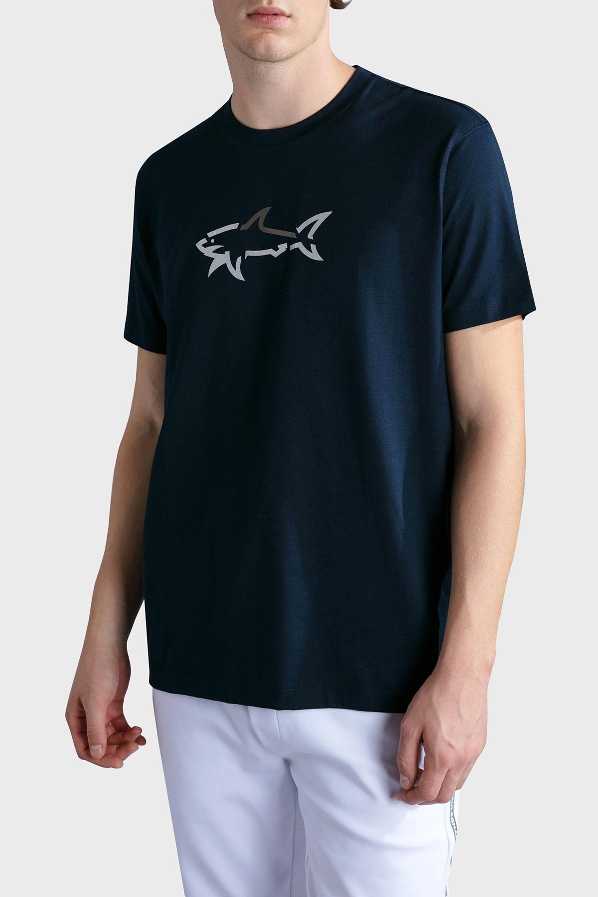 Paul & Shark % 100 Pamuk Regular Fit Bisiklet Yaka Logolu Erkek T Shirt 24411085 013 LACİVERT