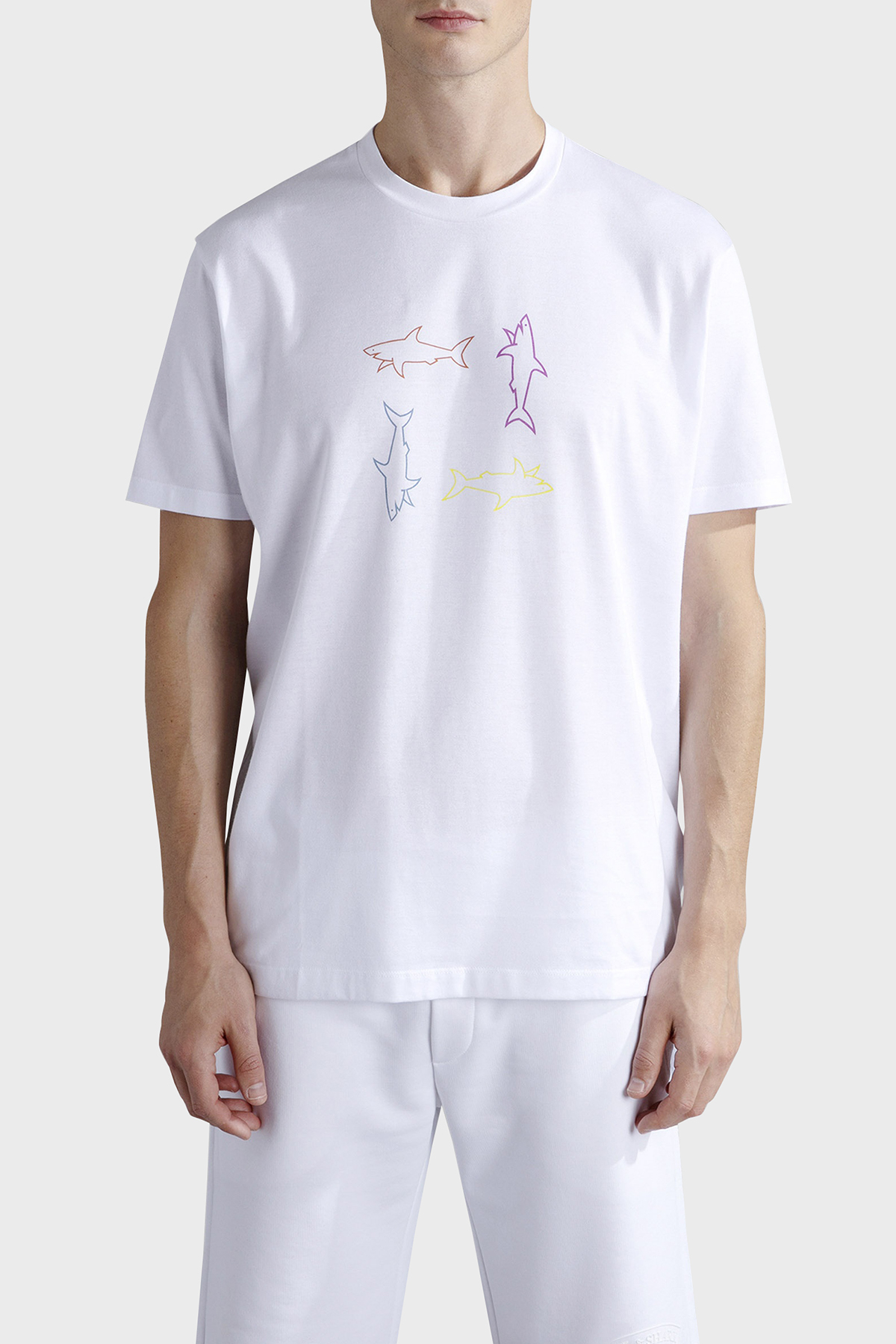Paul & Shark % 100 Pamuk Regular Fit Bisiklet Yaka Logolu Erkek T Shirt 24411088 010 BEYAZ