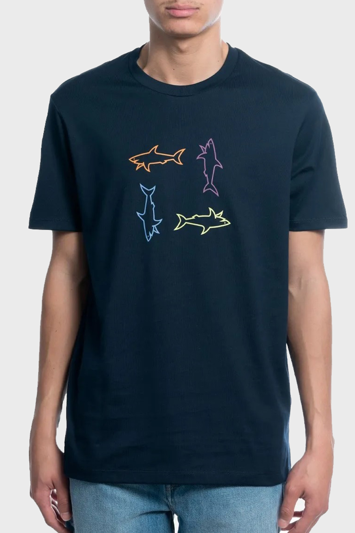Paul & Shark % 100 Pamuk Regular Fit Bisiklet Yaka Logolu Erkek T Shirt 24411088 013 LACİVERT
