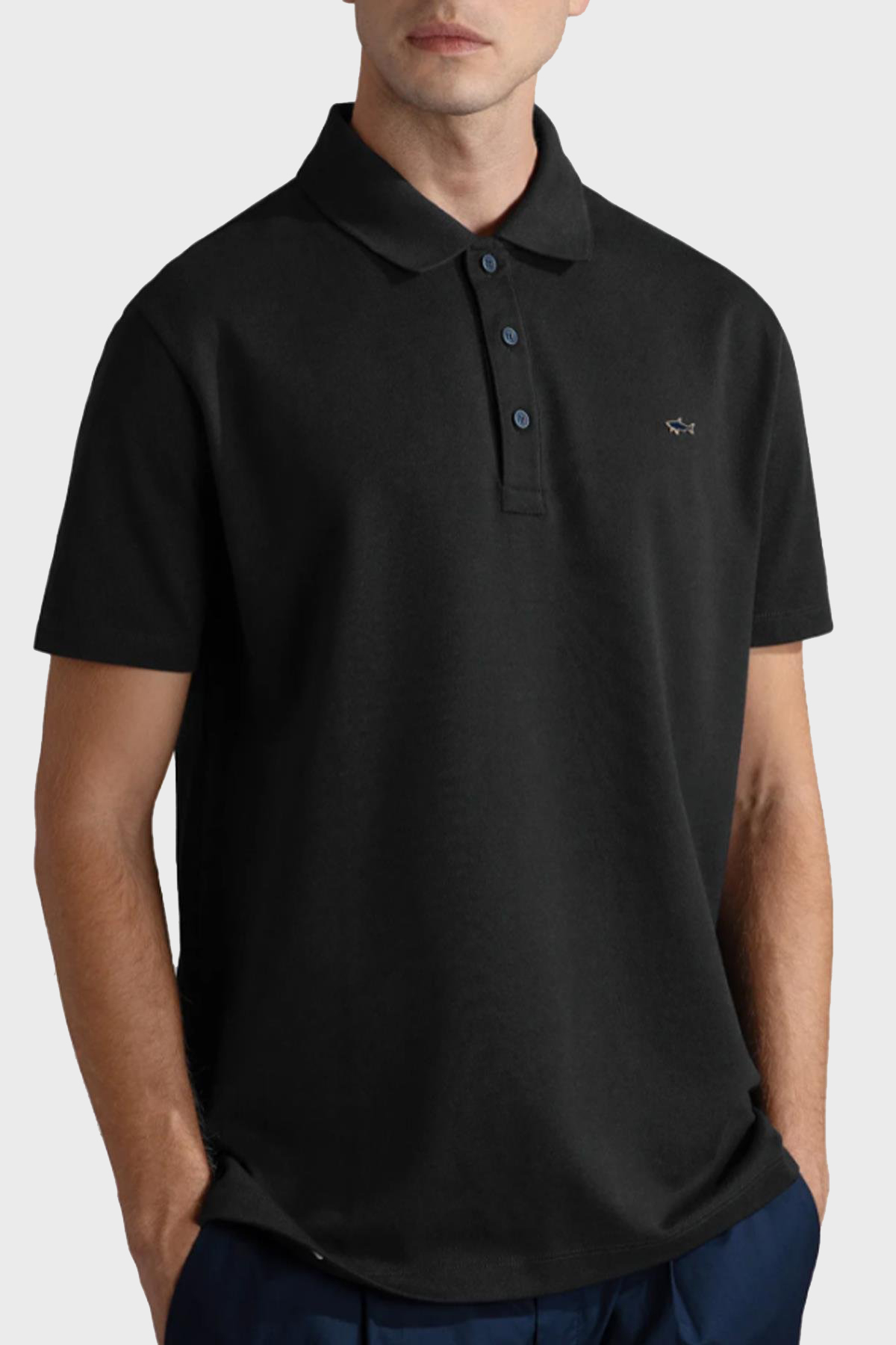 Paul & Shark % 100 Pamuk Regular Fit Düğmeli Erkek Polo Yaka T Shirt 24411247 011 SİYAH