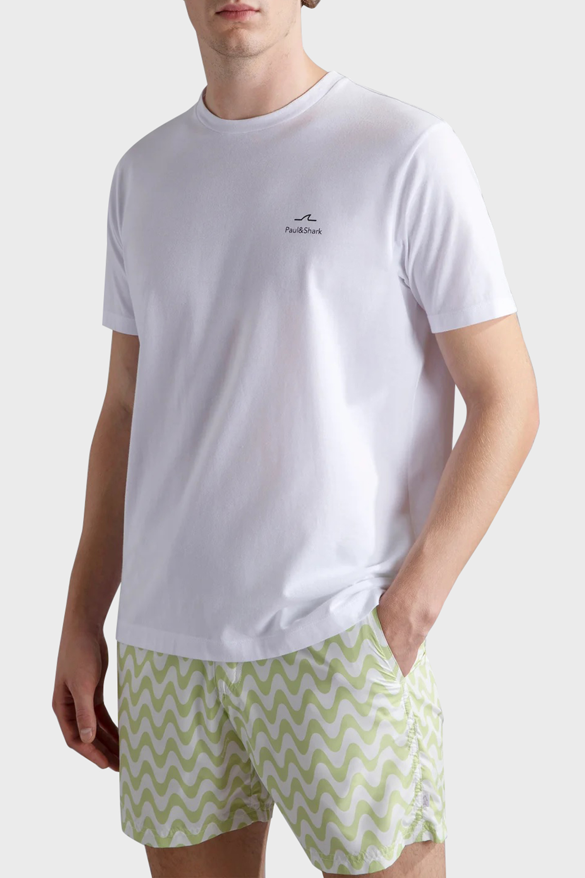 Paul & Shark % 100 Pamuk Regular Fit Sırt Baskılı Erkek T Shirt 24411087 010 BEYAZ