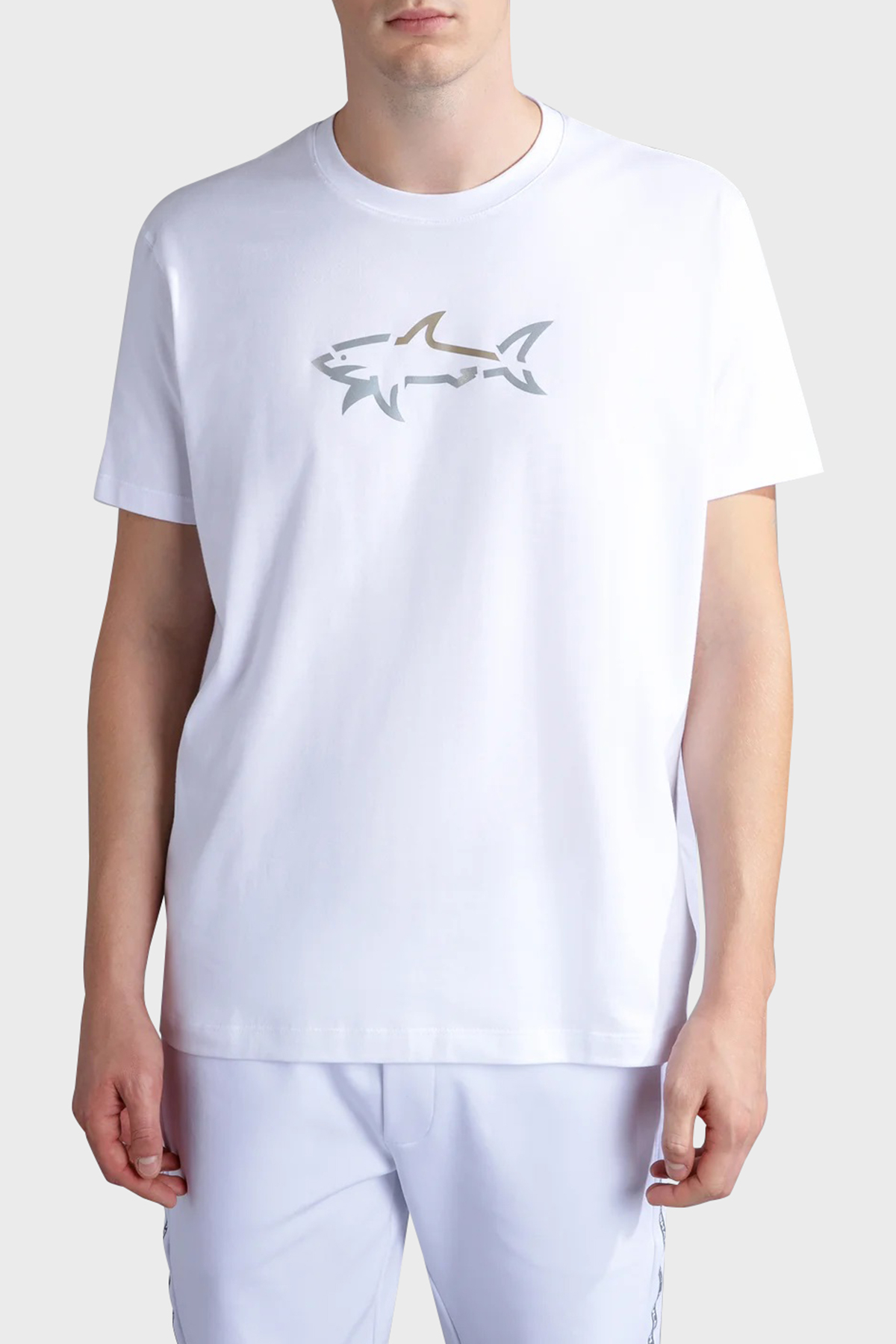 Paul & Shark % 100 Pamuklu Regular Fit Bisiklet Yaka Logolu Erkek T Shirt 24411085 010 BEYAZ