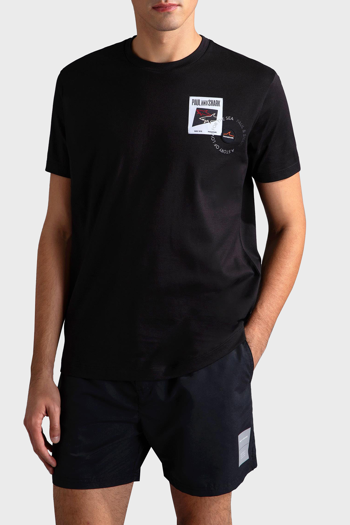 Paul & Shark Baskılı Pamuklu Regular Fit Bisiklet Yaka Erkek T Shirt 24411117 011 SİYAH