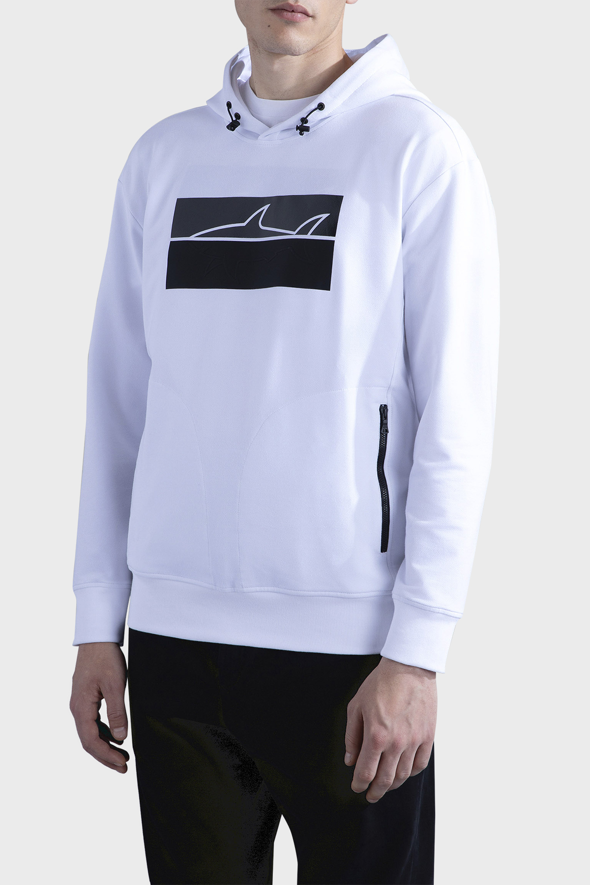 Paul & Shark Kapüşonlu Pamuk Karışımlı Regular Fit Erkek Sweat 13311882 010 BEYAZ