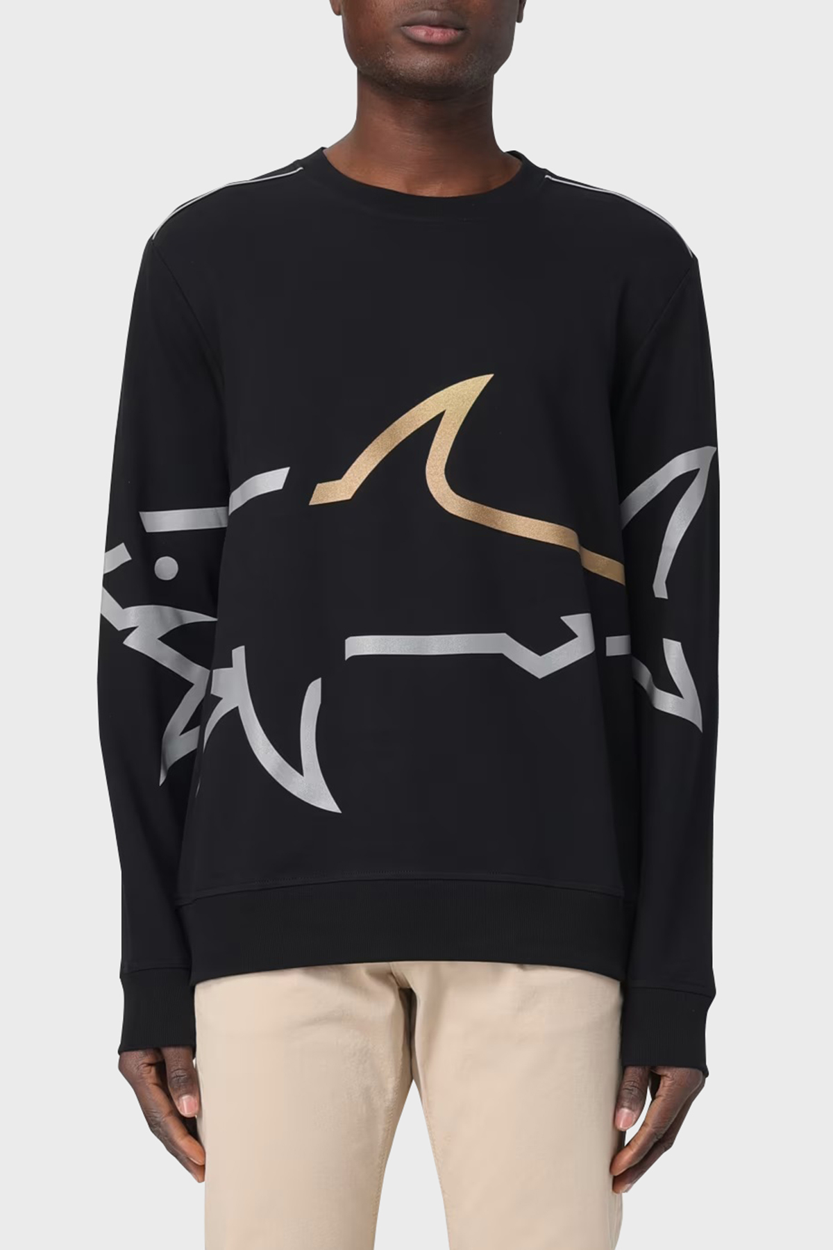 Paul & Shark Logo Baskılı Streç Pamuklu Regular Fit Bisiklet Yaka Erkek Sweat 24411881 011 SİYAH