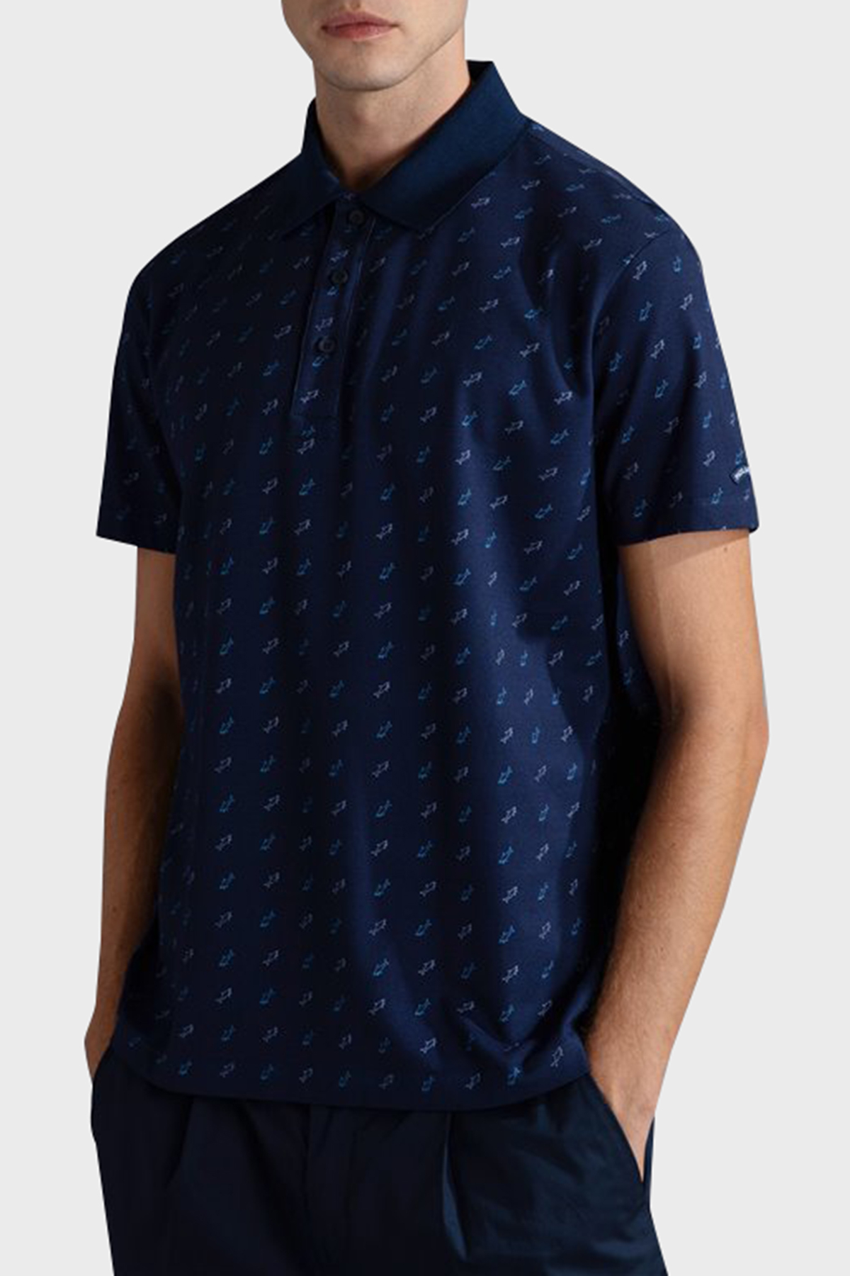 Paul & Shark Logo Desenli Pamuklu Regular Fit Düğmeli Erkek Polo Yaka T Shirt 24411337 013 LACİVERT