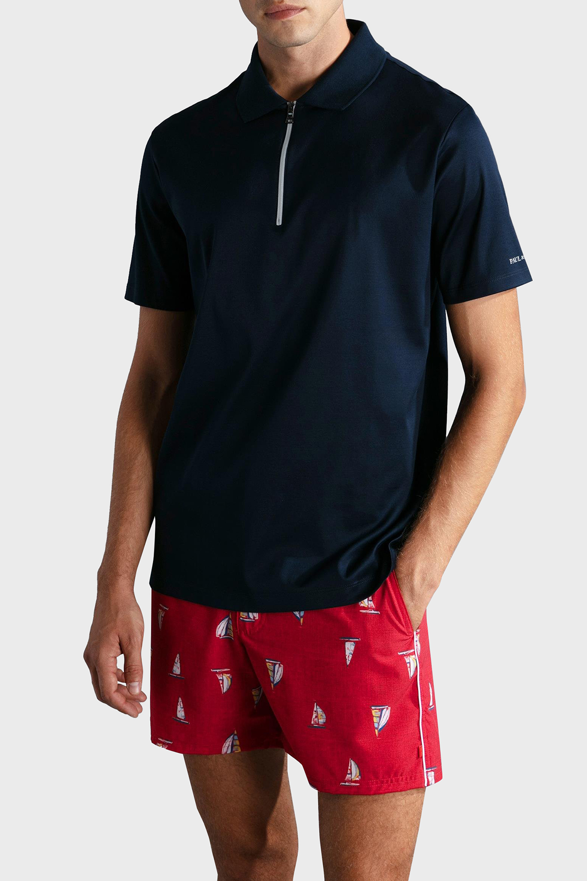 Paul & Shark Pamuklu Regular Fit Yarım Fermuarlı Erkek Polo Yaka T Shirt 24411321 011 SİYAH