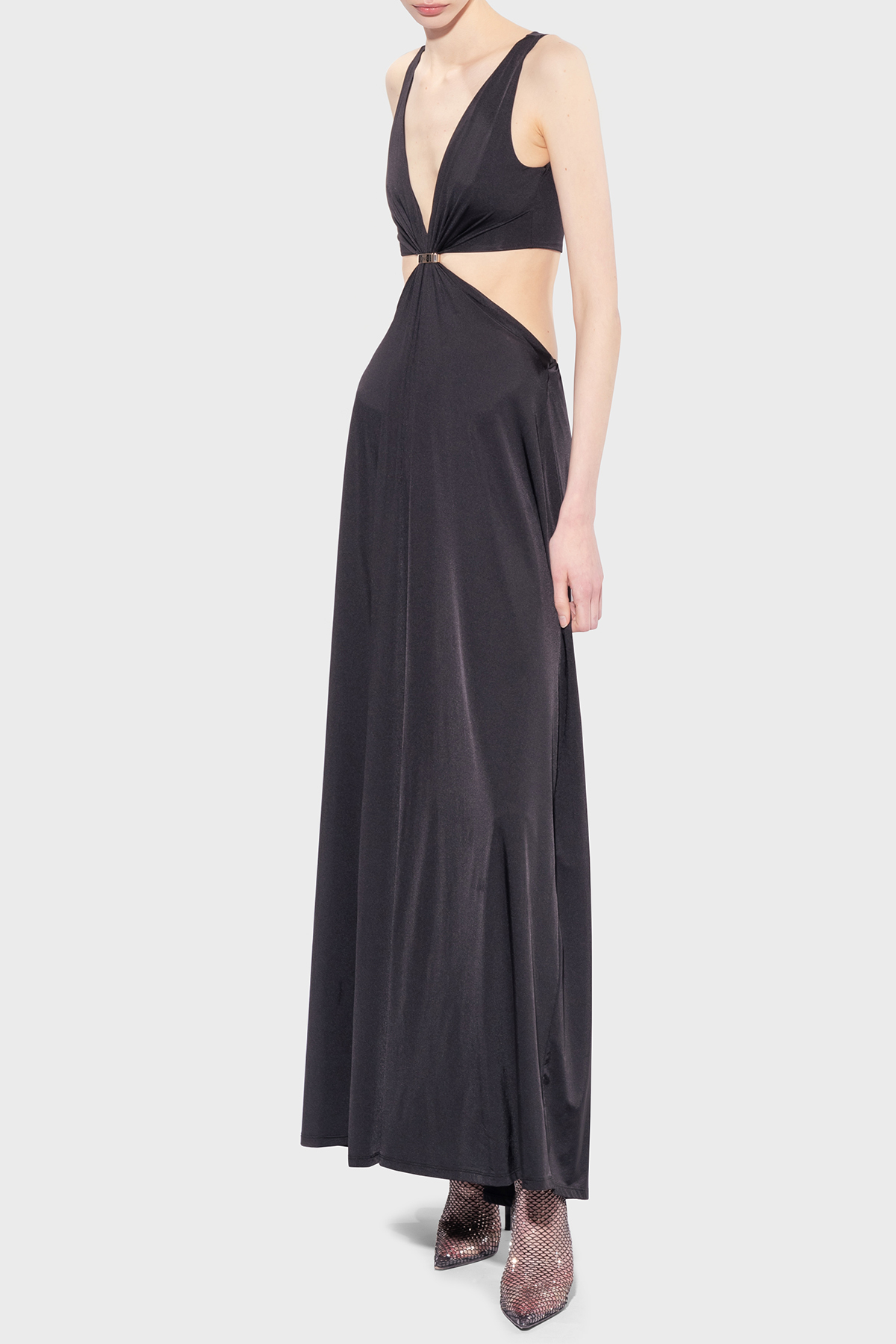 Pinko Cut Out Detaylı Regular Fit Uzun Kadın Elbise 100932 A0RM Z99 SİYAH