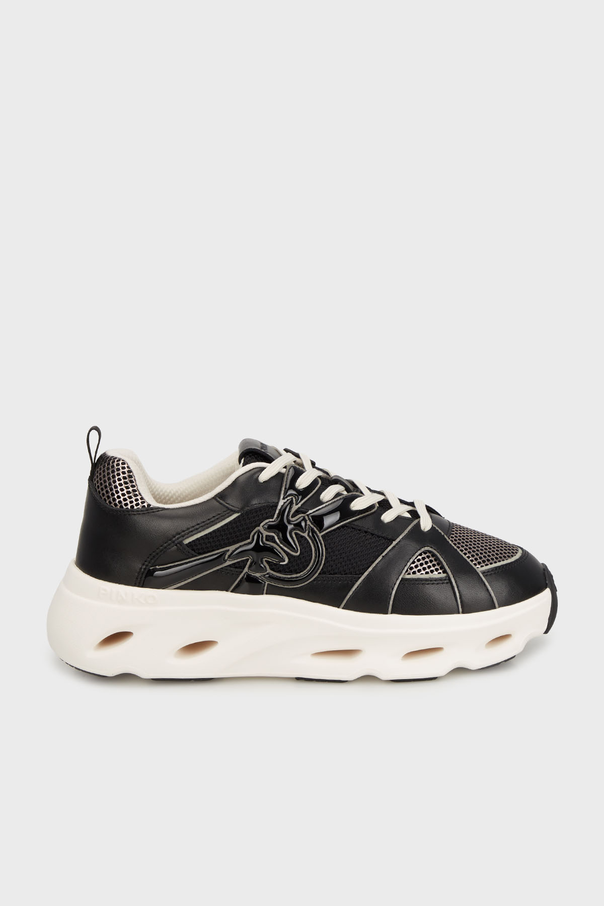 Pinko Deri Karışımlı Logolu Sneaker Kadın Ayakkabı SS0127 E036 ZZ0 SİYAH