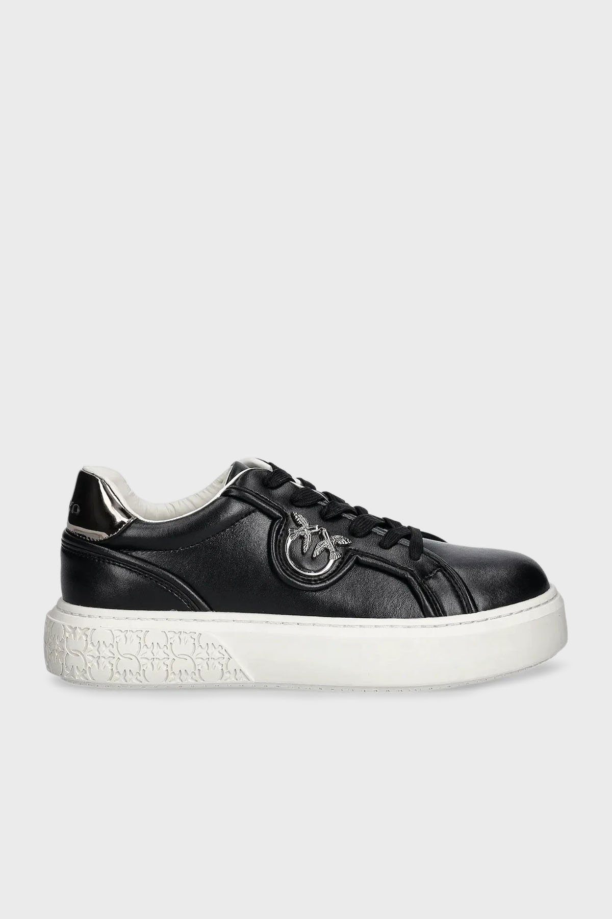 Pinko Hakiki Deri Logolu Platform Taban Sneaker Kadın Ayakkabı SS0041 P087 Z99 SİYAH