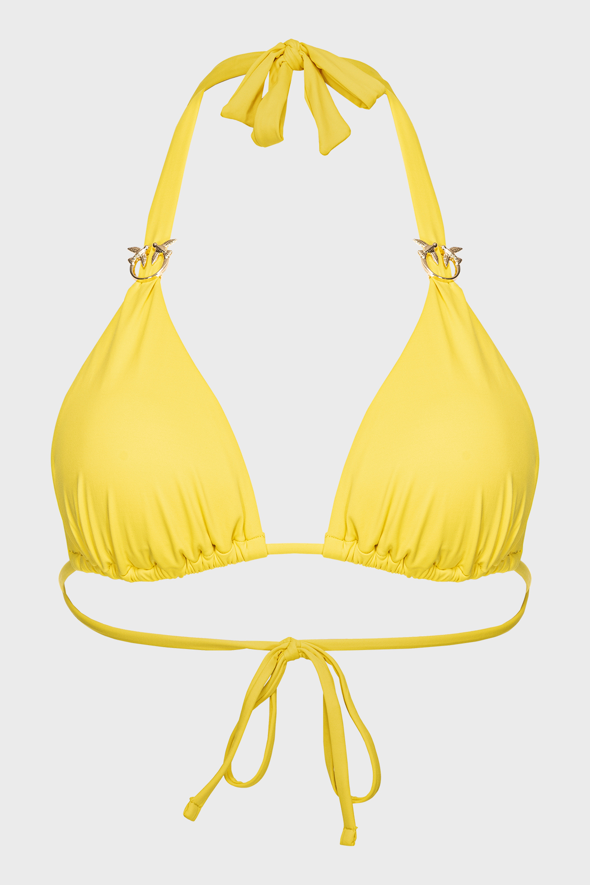 Pinko Logolu Boyundan Bağlamalı Üçgen Kadın Bikini Üstü 103216 A0S7 H17 SARI