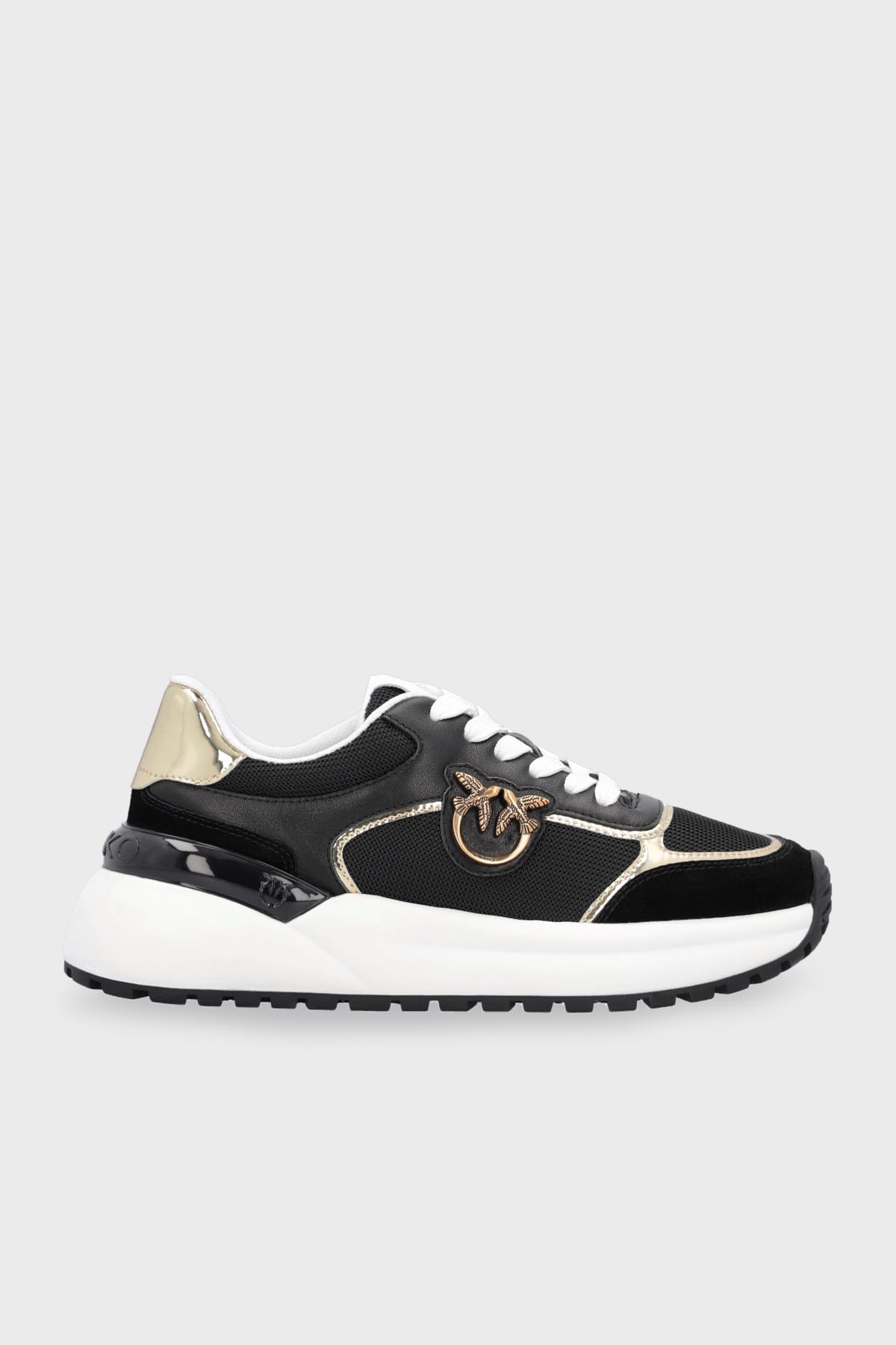 Pinko Logolu Deri Sneaker Kadın Ayakkabı SS0019 P027 DV5 SİYAH