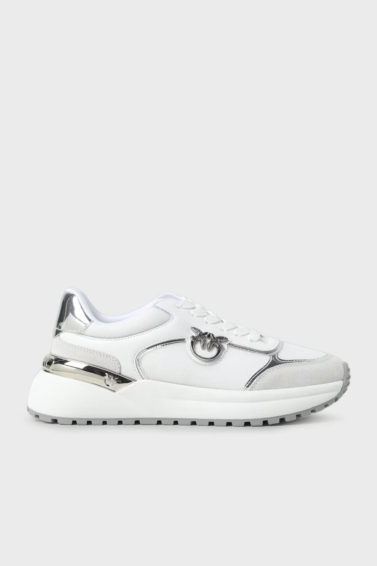 Pinko Logolu Deri Sneaker Kadın Ayakkabı SS0019 P027 ZI6 BEYAZ