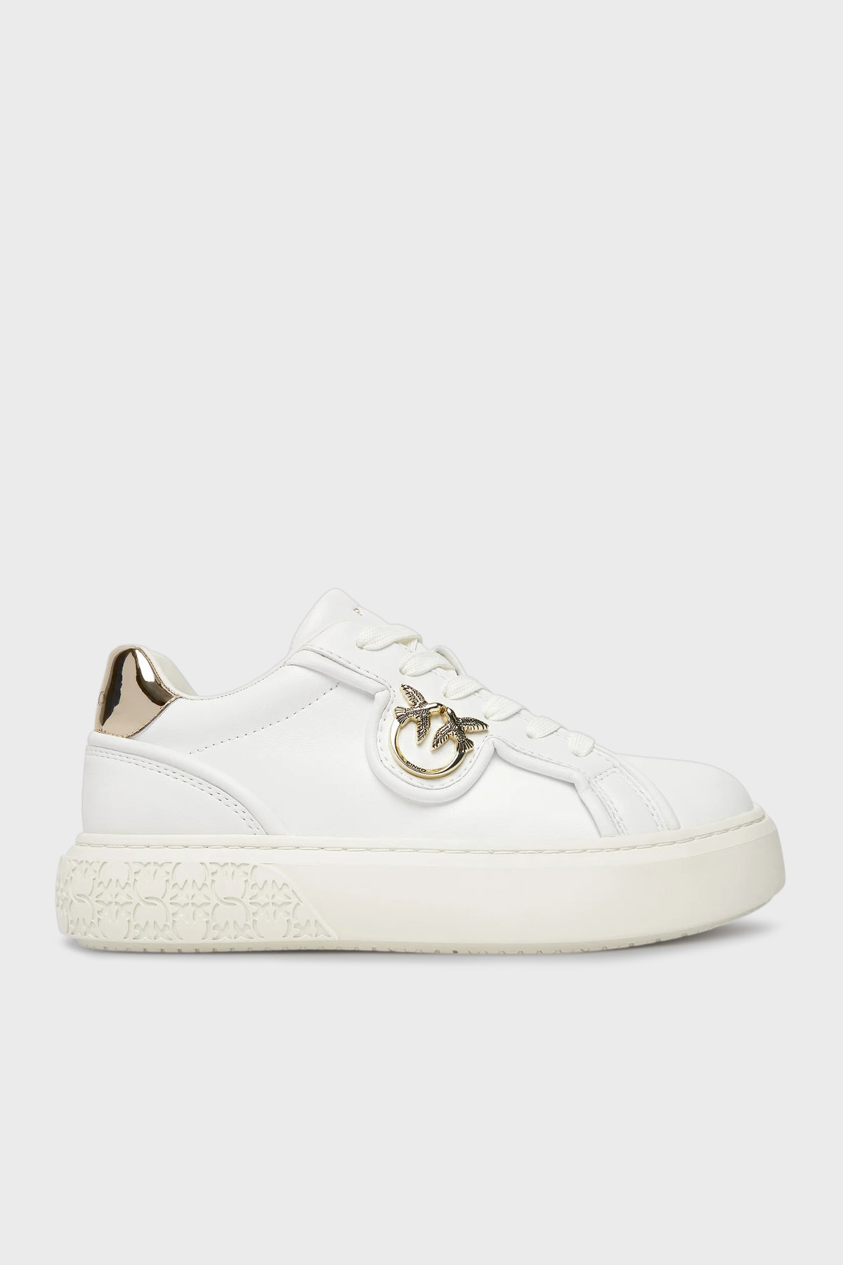 Pinko Logolu Deri Sneaker Kadın Ayakkabı SS0041 P087 Z1B BEYAZ