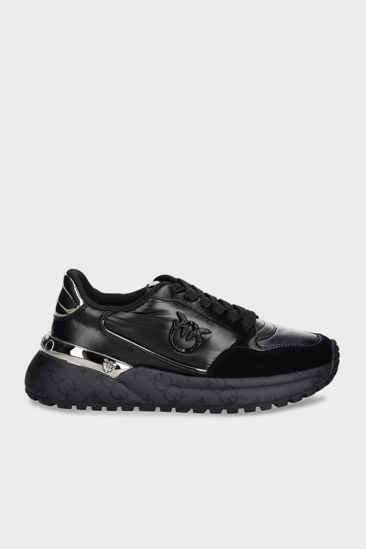Pinko Logolu Hakiki Deri Kalın Taban Sneaker Kadın Ayakkabı SS0055 P106 Z99 SİYAH