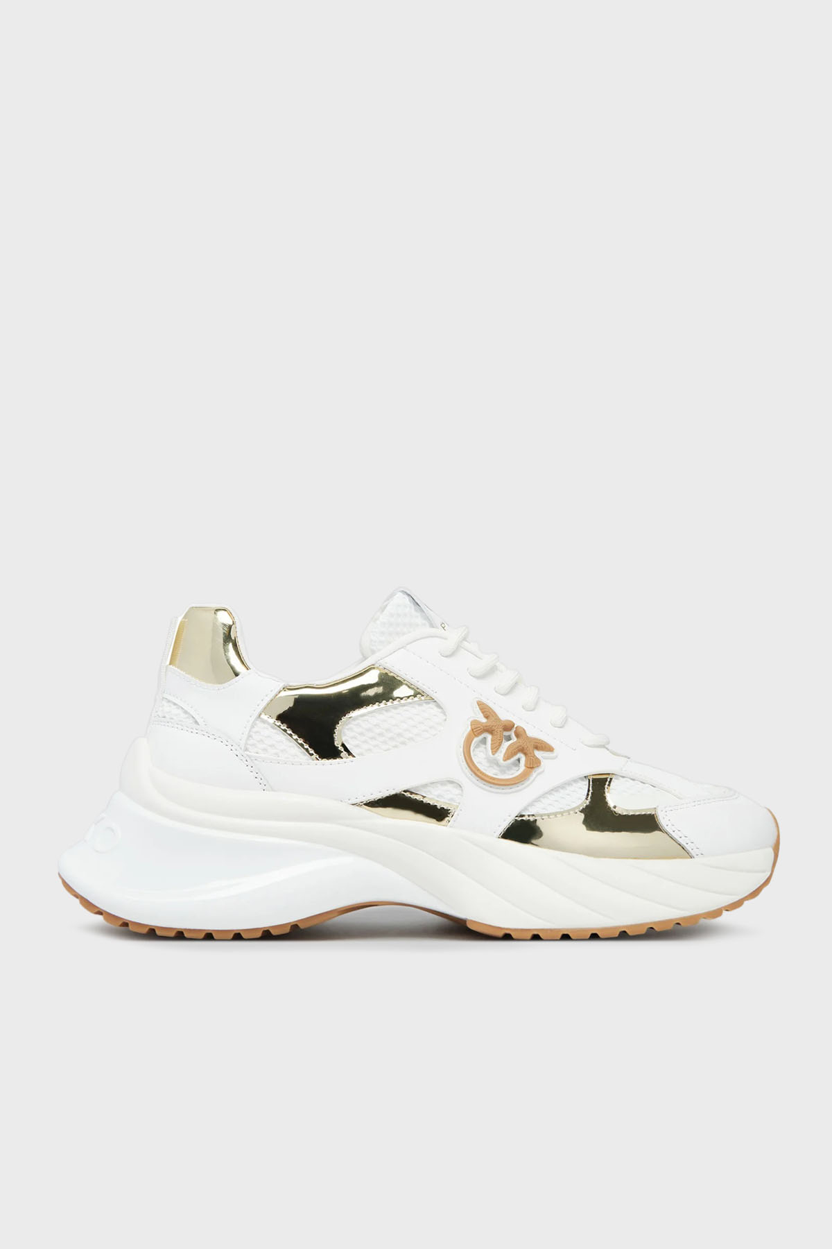 Pinko Logolu Hakiki Deri Kalın Taban Sneaker Kadın Ayakkabı SS0067 E022 ZIA BEYAZ