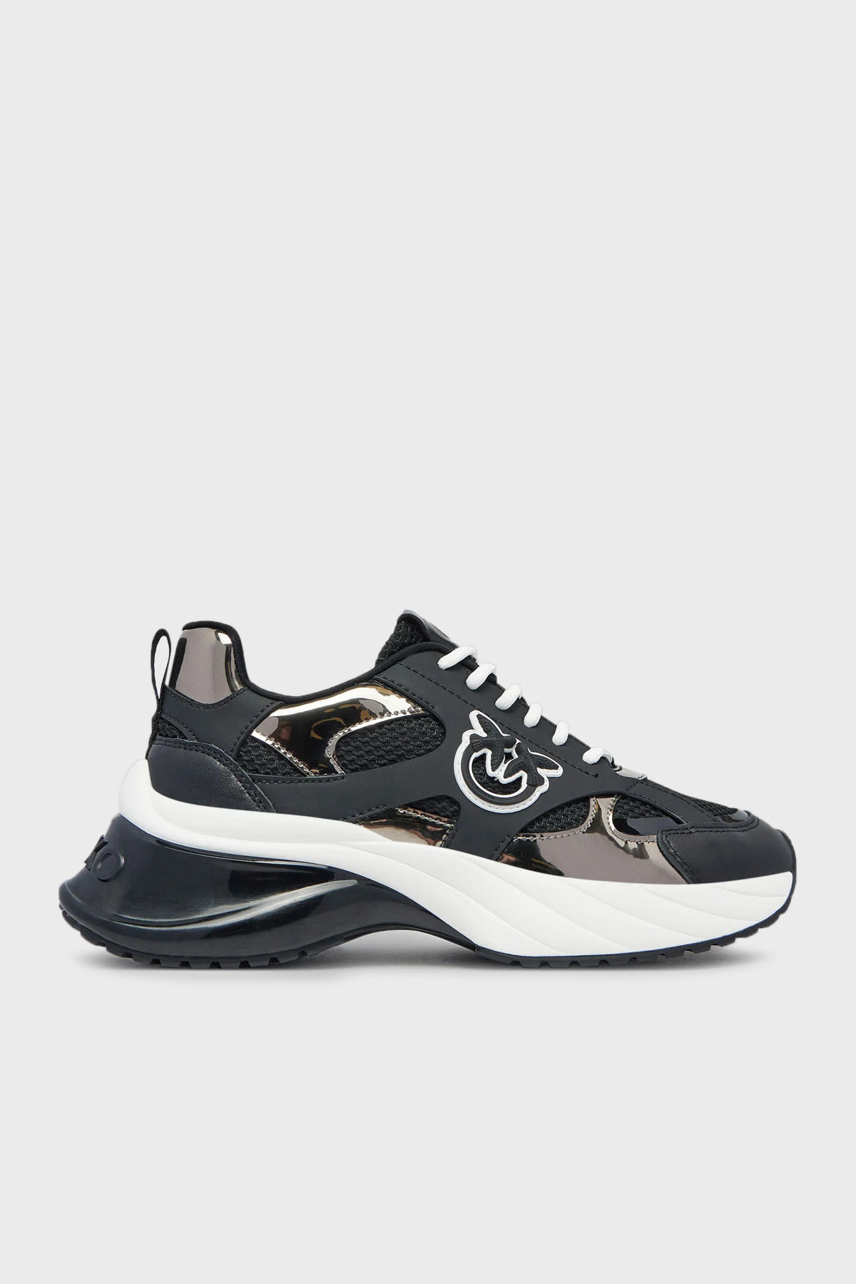 Pinko Logolu Hakiki Deri Kalın Taban Sneaker Kadın Ayakkabı SS0067 E022 ZZ0 SİYAH