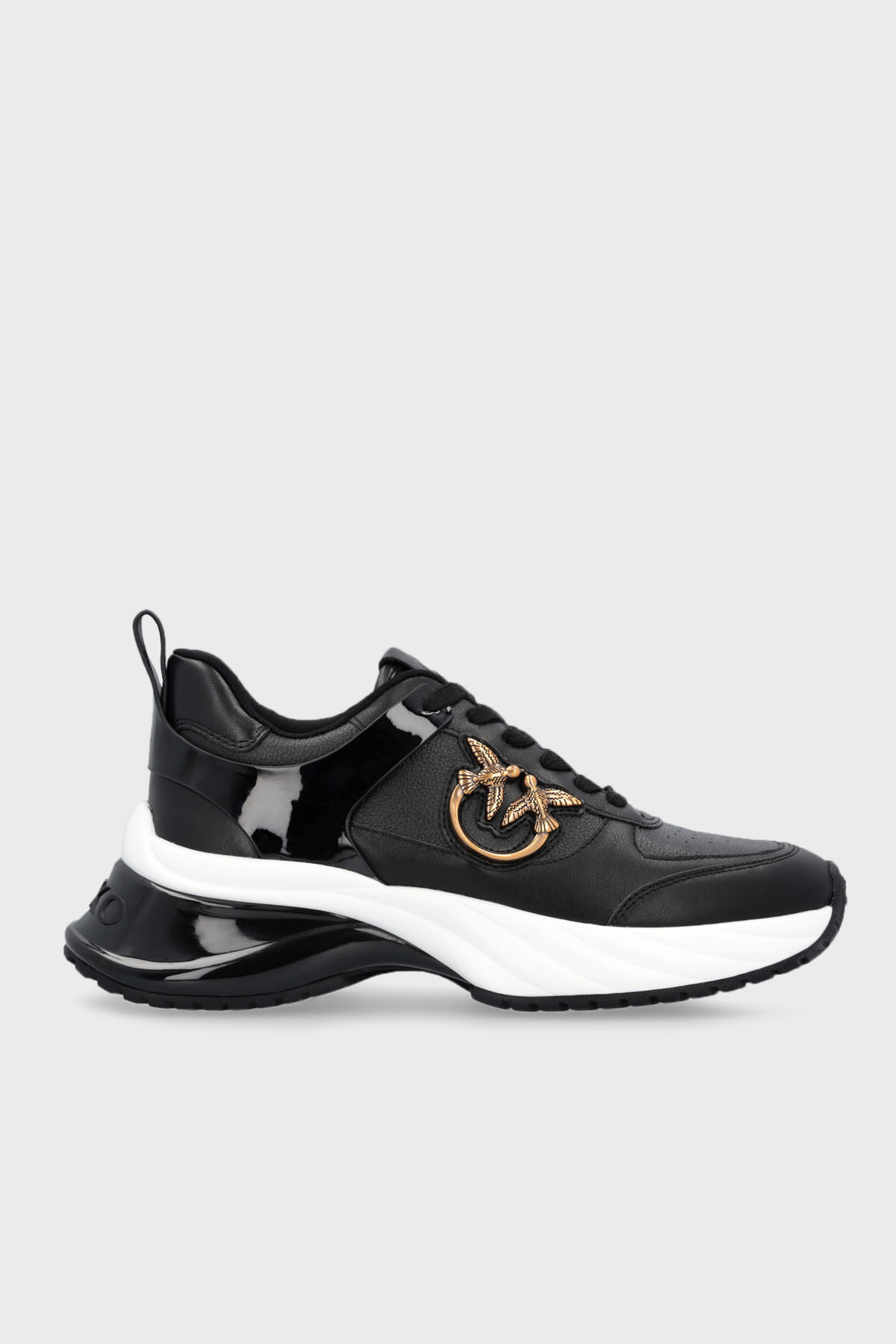 Pinko Logolu Hakiki Deri Kalın Tabanlı Sneaker Kadın Ayakkabı SS0027 P025 Z99 SİYAH
