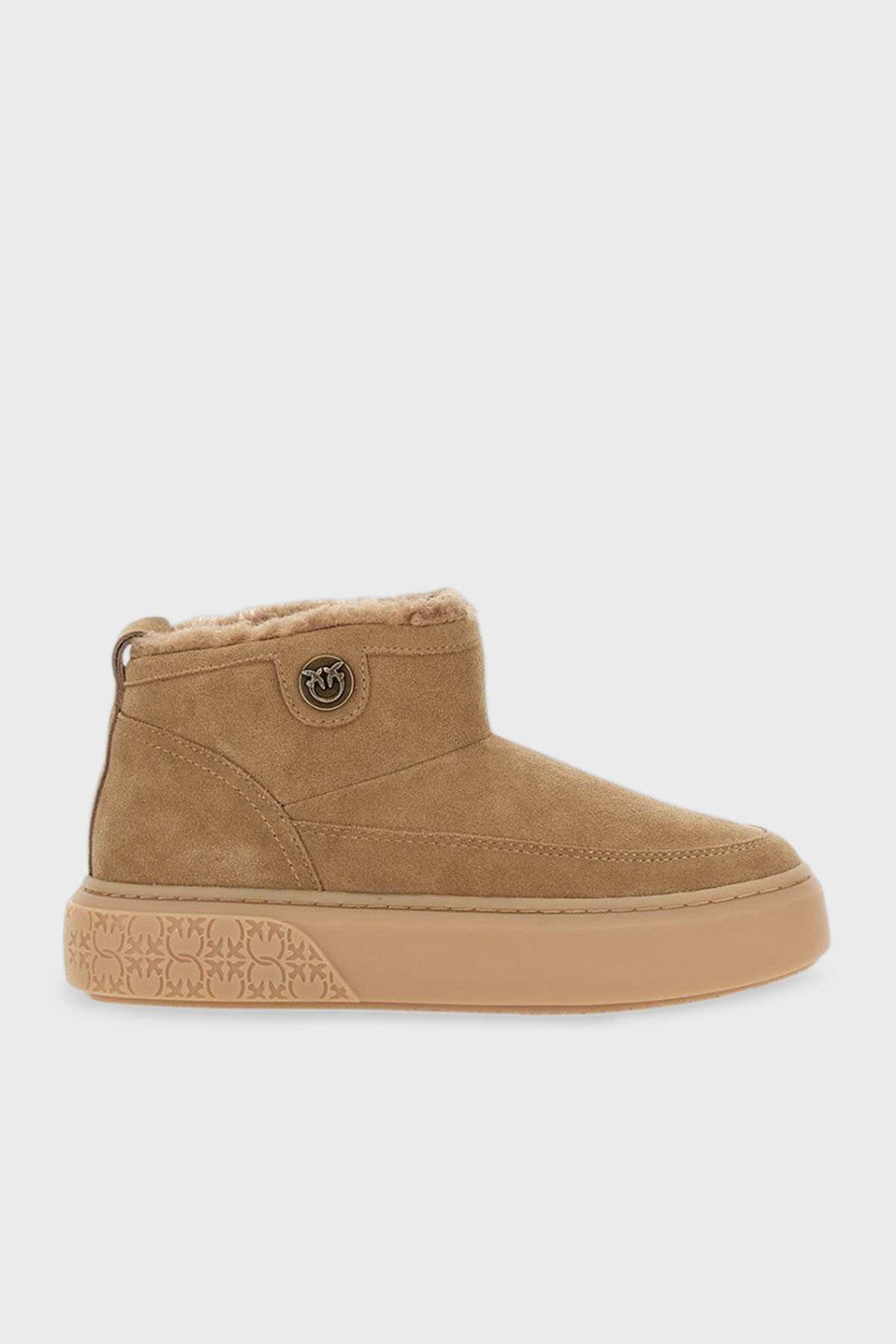 Pinko Logolu Hakiki Deri Kürklü Süet Kadın Kar Botu SS0105 P055 MC0 TABA