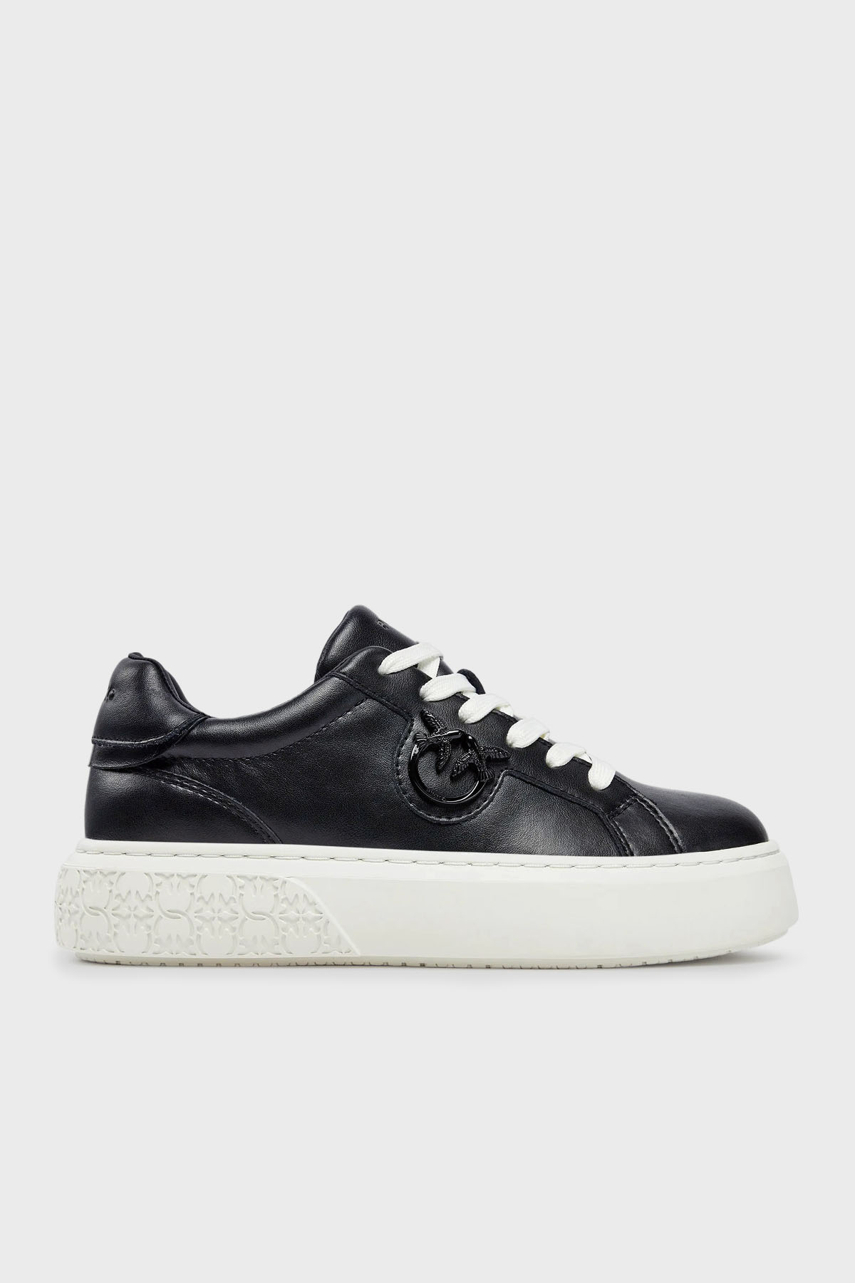 Pinko Logolu Hakiki Deri Paltform Taban Sneaker Kadın Ayakkabı SS0071 P001 Z99 SİYAH