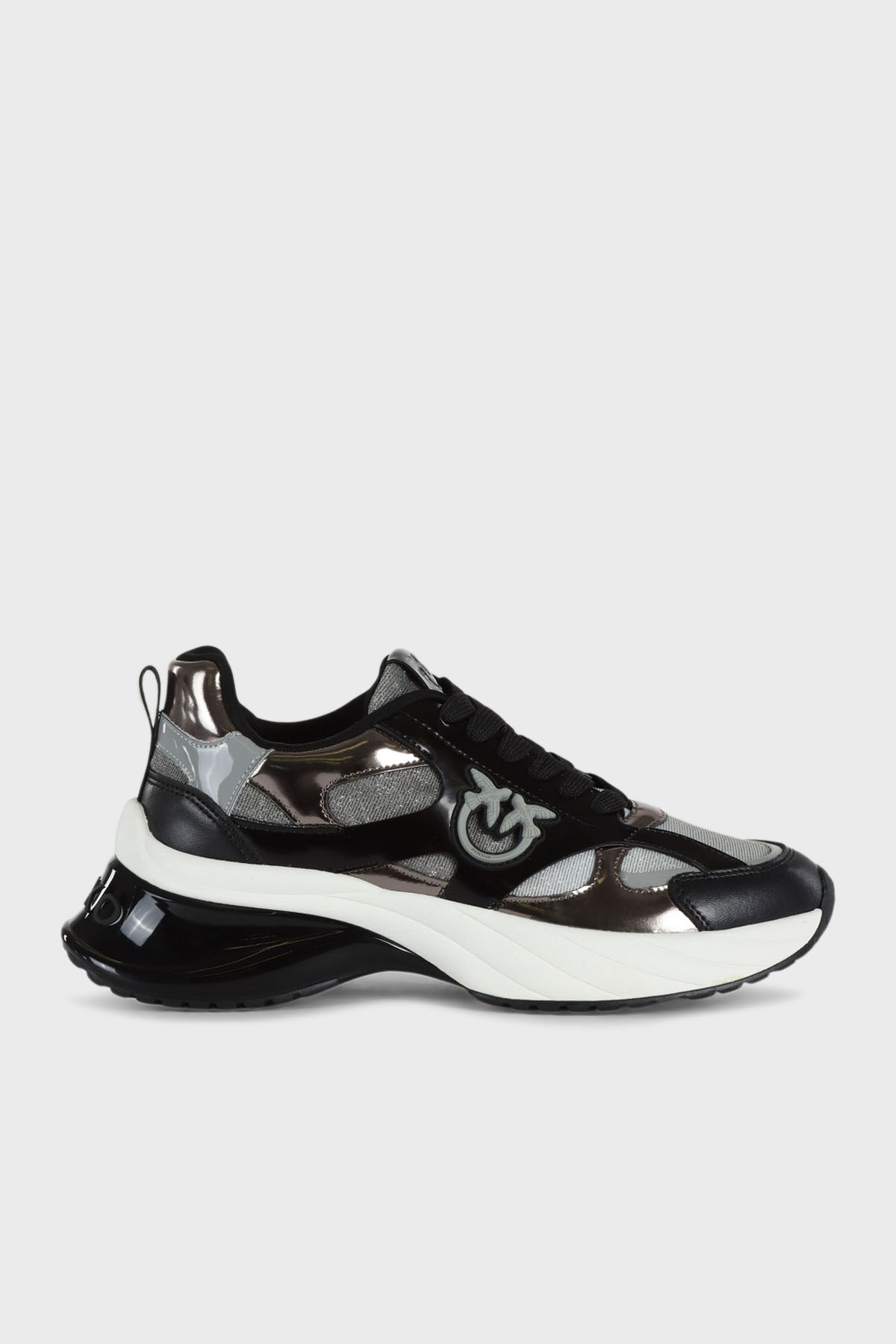 Pinko Logolu Hakiki Deri Sim Detaylı Kalın Taban Sneaker Kadın Ayakkabı SS0067 E032 Z99 SİYAH