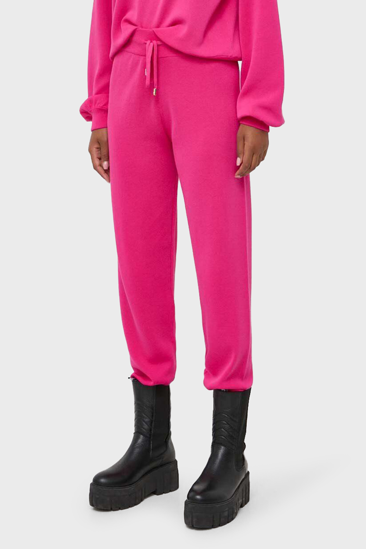 Pinko Regular Fit Yumuşak Dokulu Jogger Triko Kadın Pantolon 101567 A115 N17 PEMBE