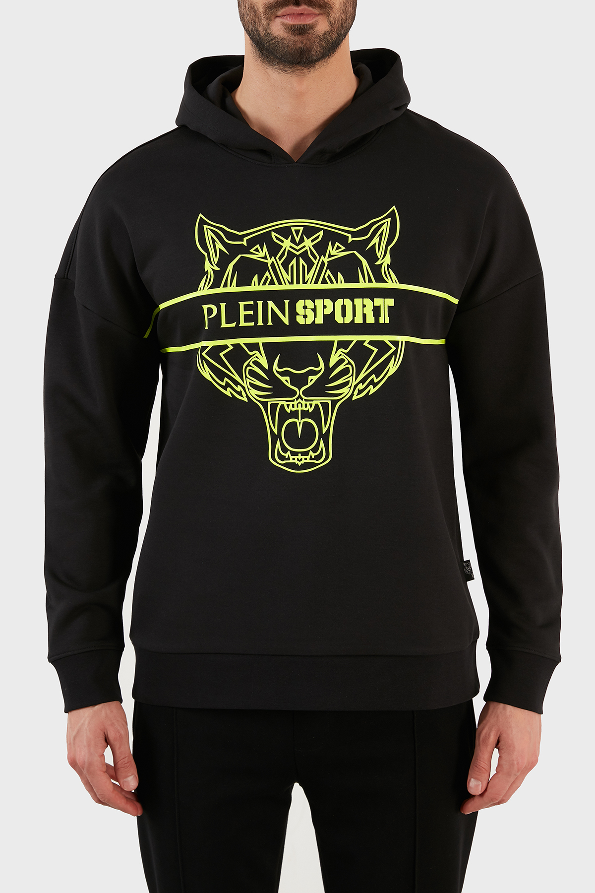Plein Sport Logolu Regular Fit Kapüşonlu Pamuklu Erkek Sweat FIPS21899 SİYAH