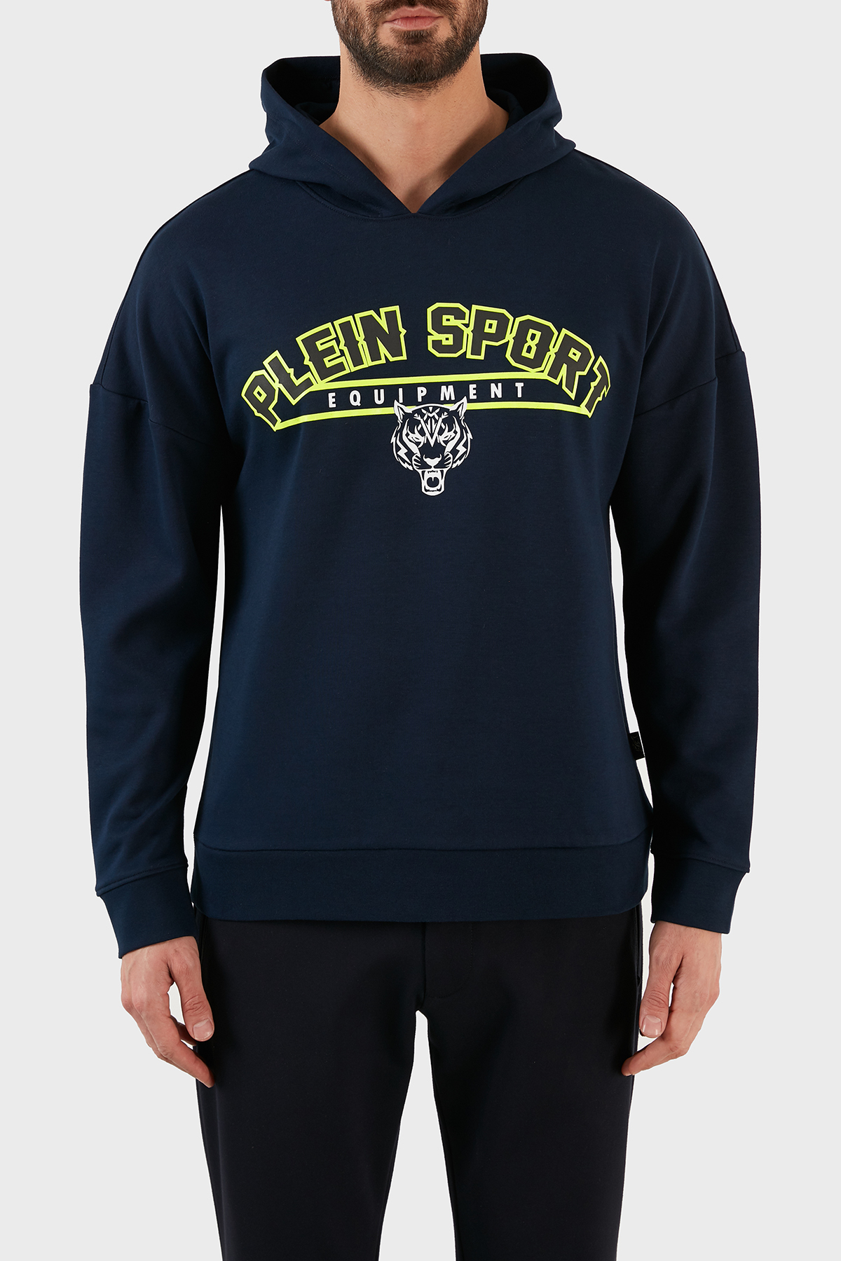 Plein Sport Logolu Regular Fit Kapüşonlu Pamuklu Erkek Sweat FIPS21985 LACİVERT