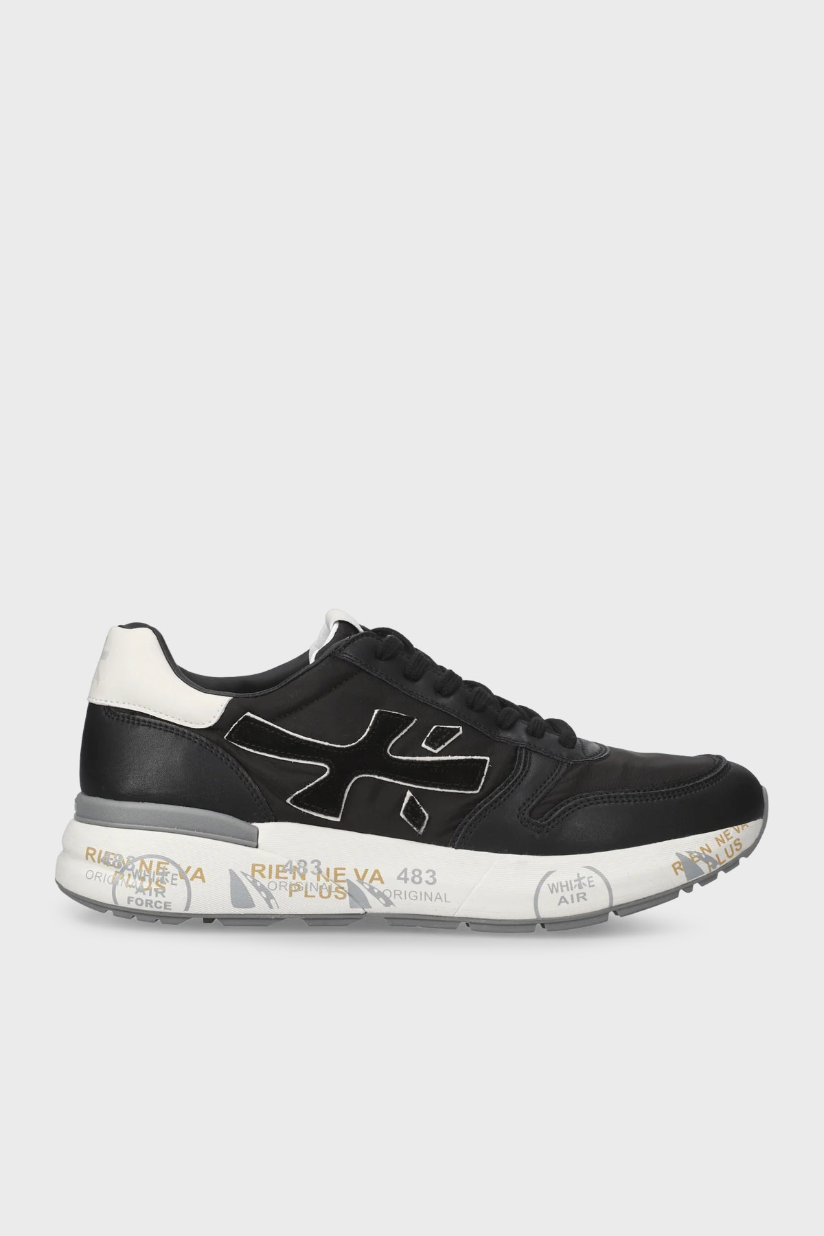 Premiata Deri Karışımlı Logolu Bağcıklı Sneaker Erkek Ayakkabı MICK 7249 SİYAH