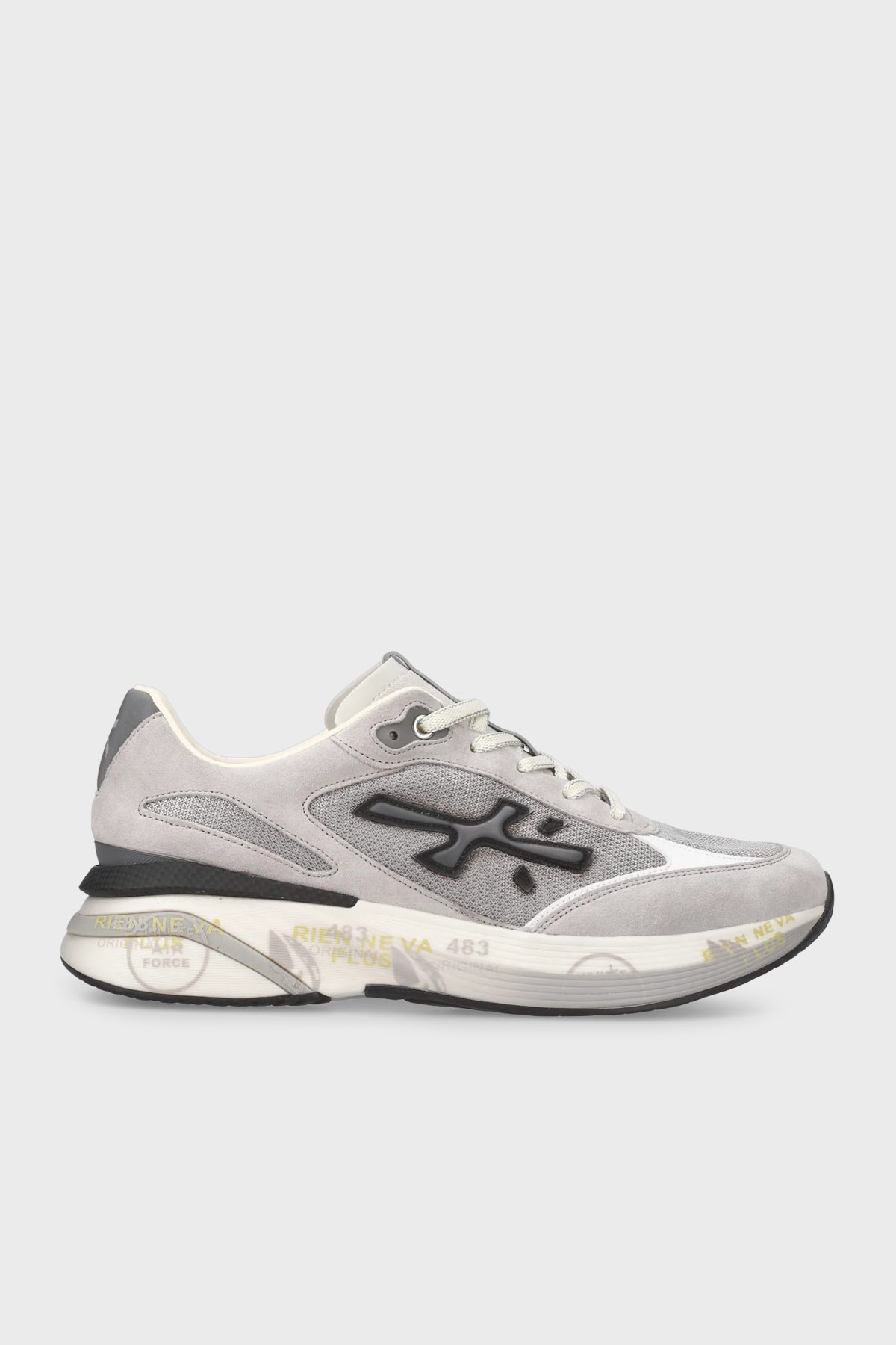 Premiata Deri Karışımlı Logolu Bağcıklı Sneaker Erkek Ayakkabı MOERUN 7304 MİNT-GRİ