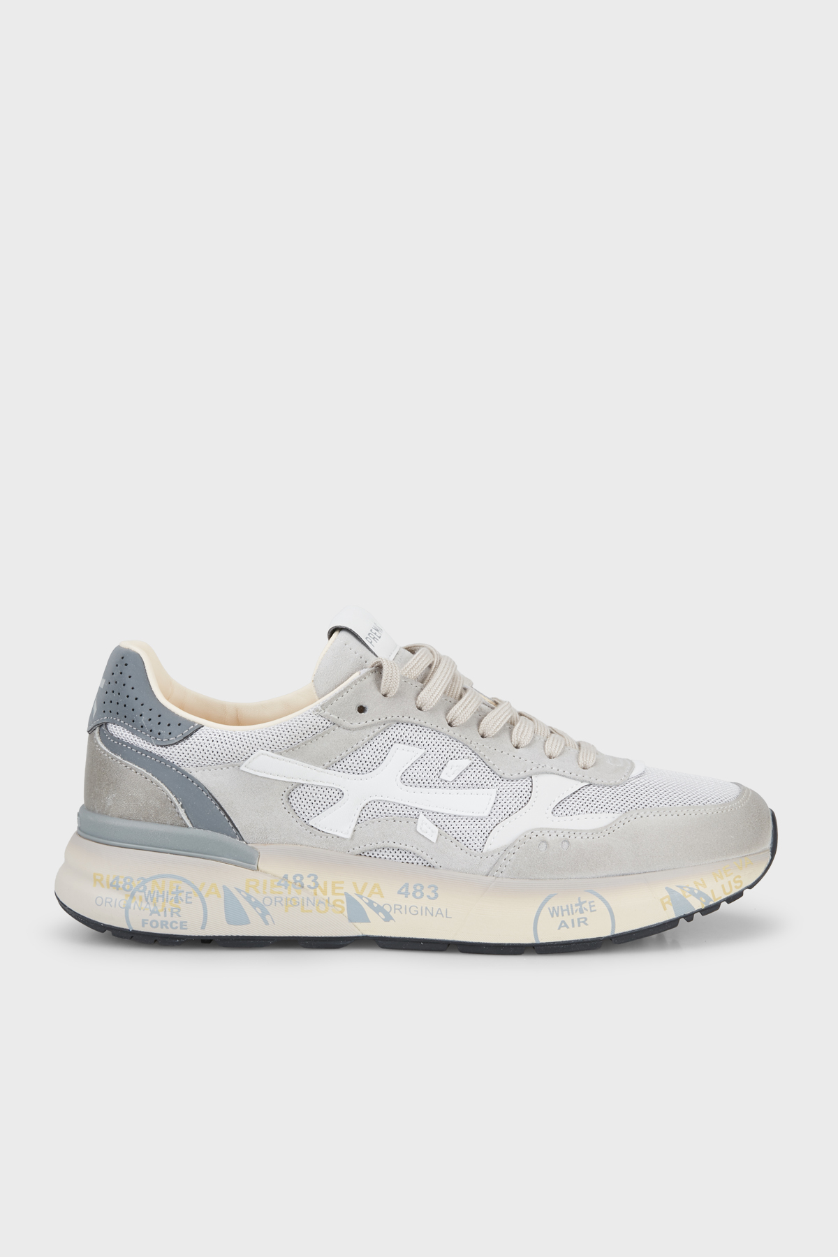 Premiata Deri Karışımlı Logolu Sneaker Erkek Ayakkabı MICK 018117 BEJ