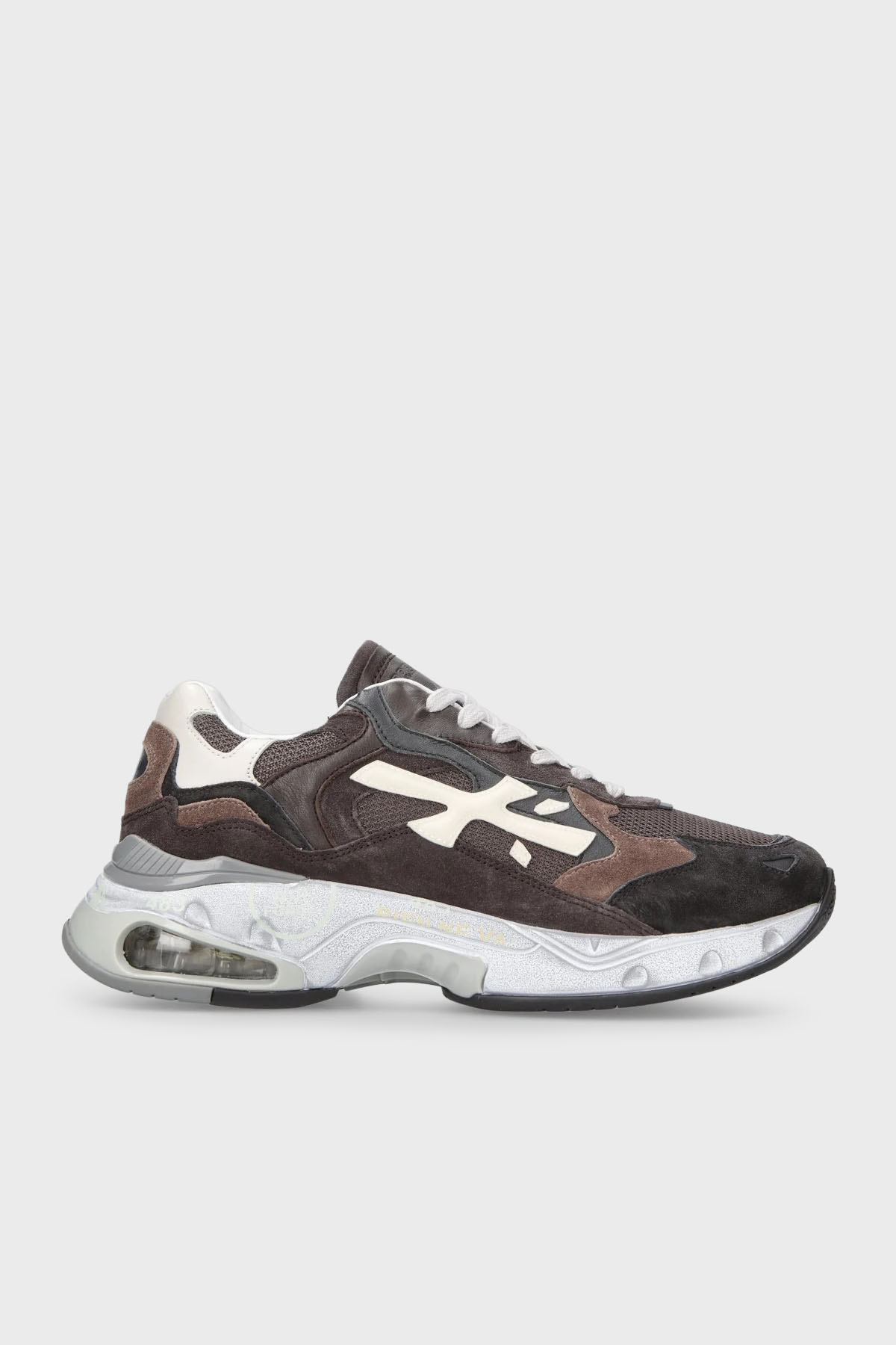 Premiata Deri Karışımlı Logolu Sneaker Erkek Ayakkabı SHARKY 320 KAHVE