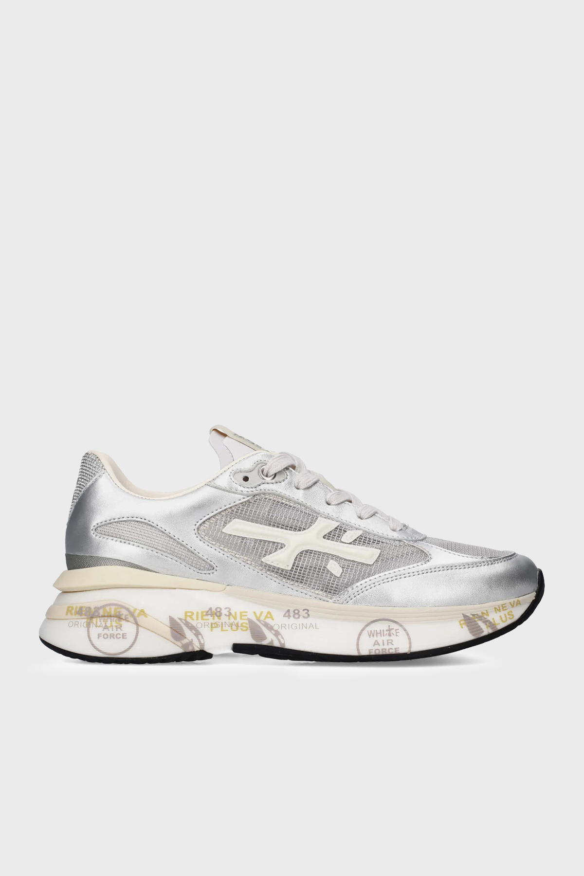 Premiata Deri Karışımlı Sneaker Kadın Ayakkabı MOERUND 8084 GÜMÜŞ