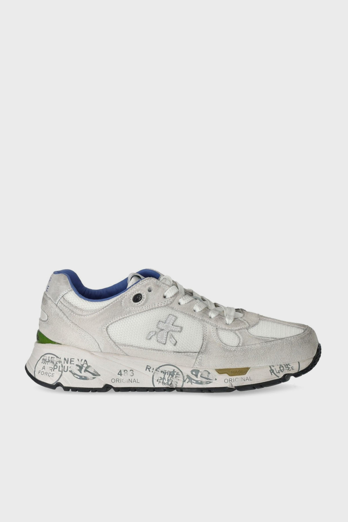 Premiata Logolu Deri Karışımlı Sneaker Erkek Ayakkabı MASE 6621 GRİ