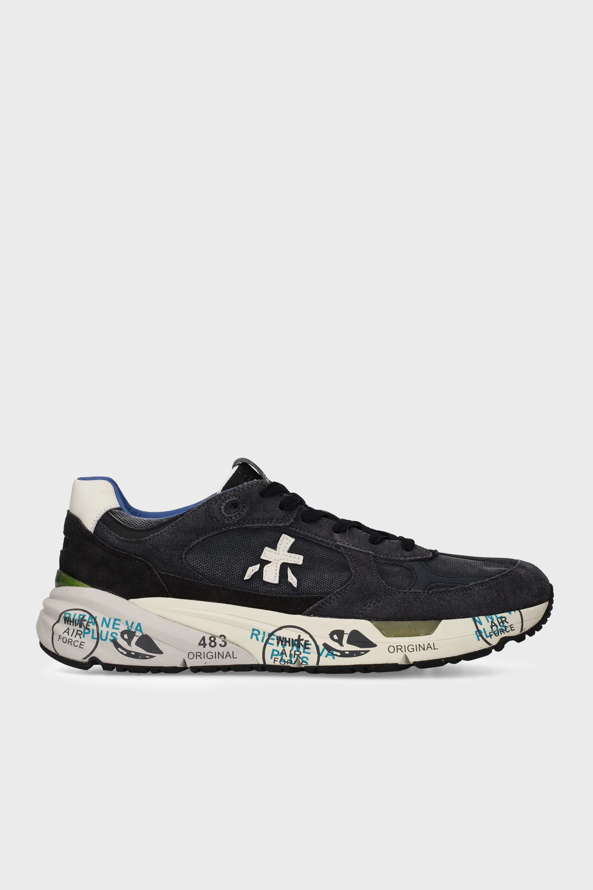 Premiata Logolu Deri Karışımlı Sneaker Erkek Ayakkabı MASE 8014 LACİVERT