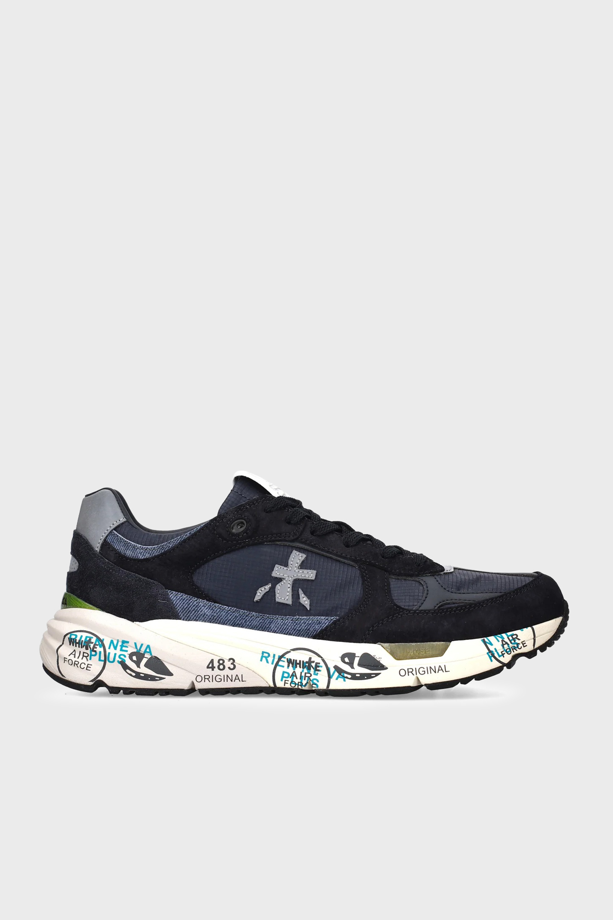 Premiata Logolu Deri Karışımlı Sneaker Erkek Ayakkabı MASE 8020 LACİVERT