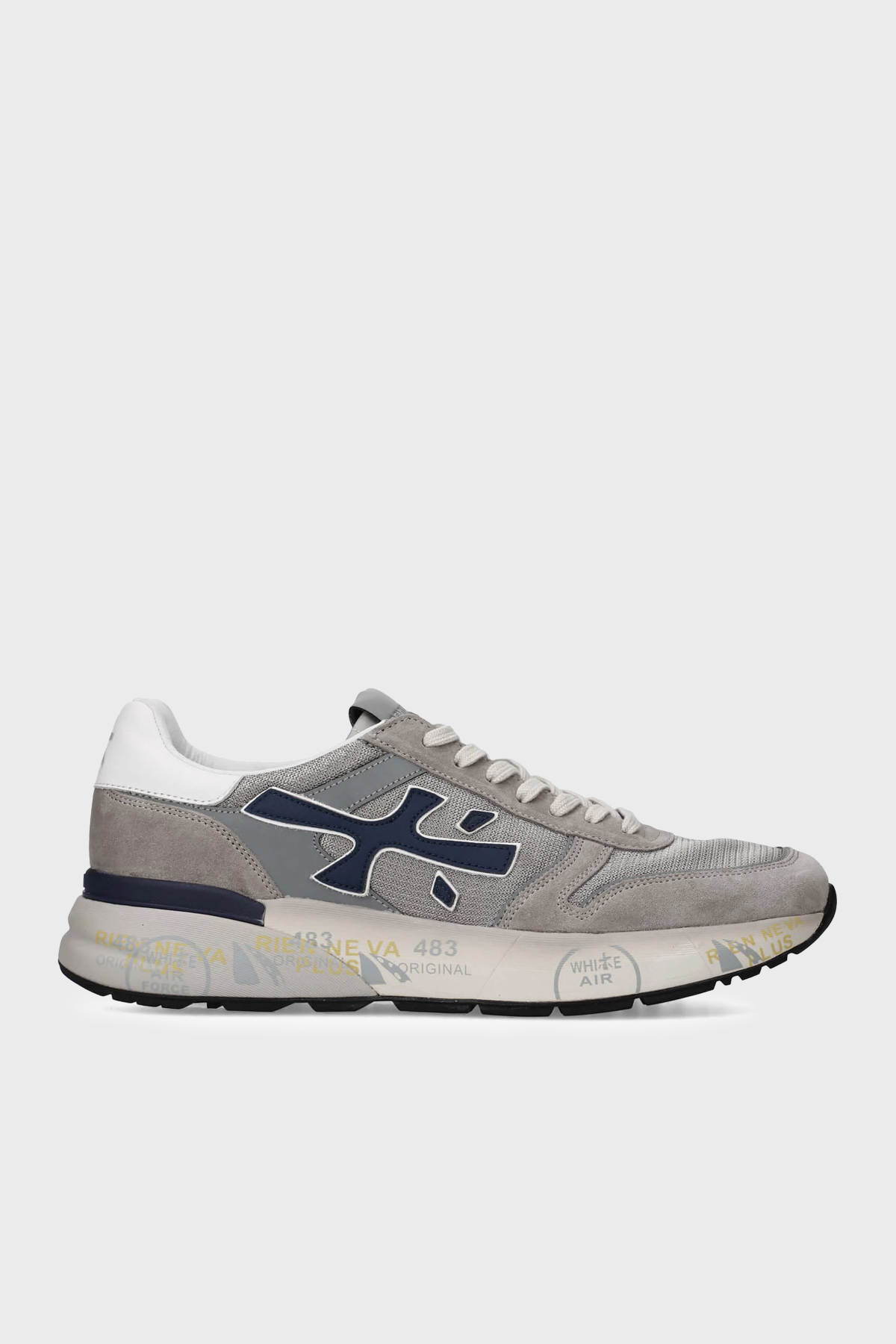 Premiata Logolu Deri Karışımlı Sneaker Erkek Ayakkabı MICK 8001 GRİ