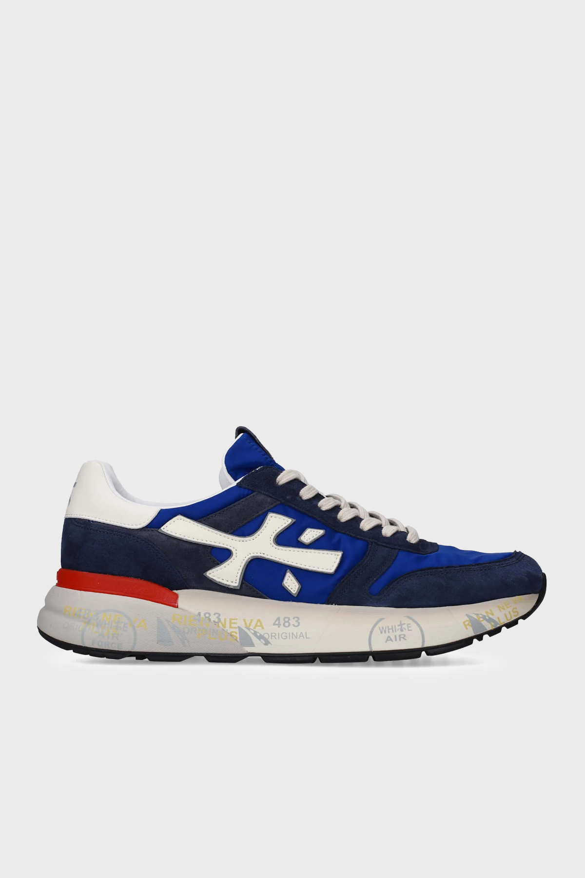 Premiata Logolu Deri Karışımlı Sneaker Erkek Ayakkabı MICK 8008 LACİVERT