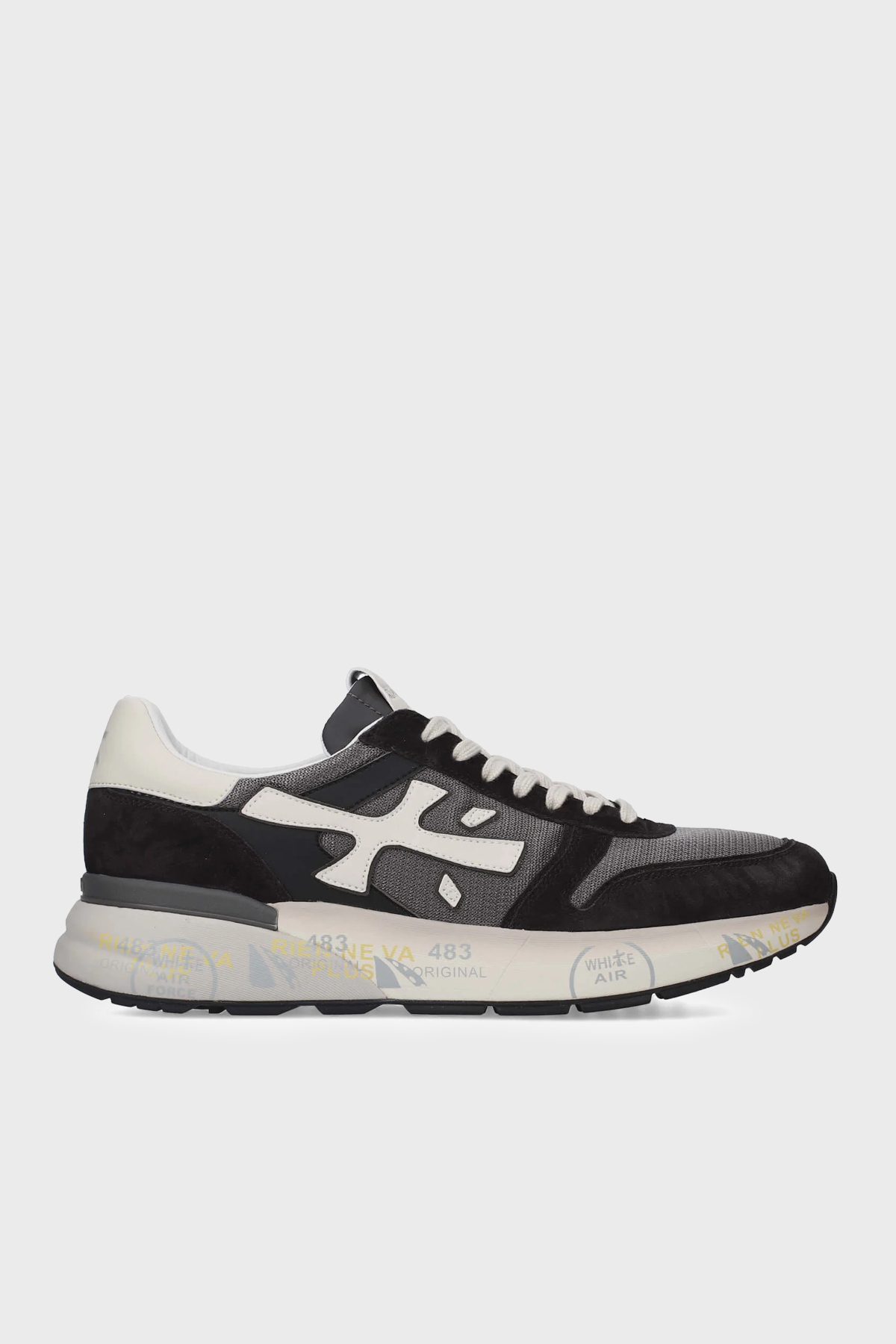 Premiata Logolu Deri Karışımlı Sneaker Erkek Ayakkabı MICK 8085 SİYAH