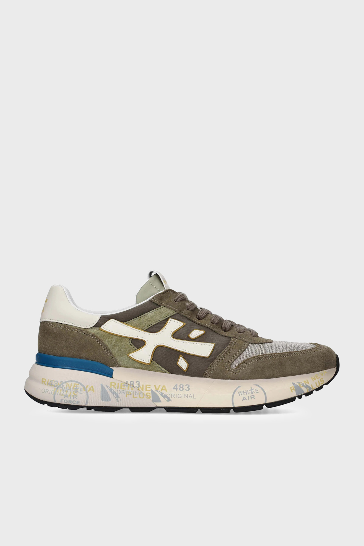 Premiata Logolu Deri Karışımlı Sneaker Erkek Ayakkabı MICK 8086 HAKİ