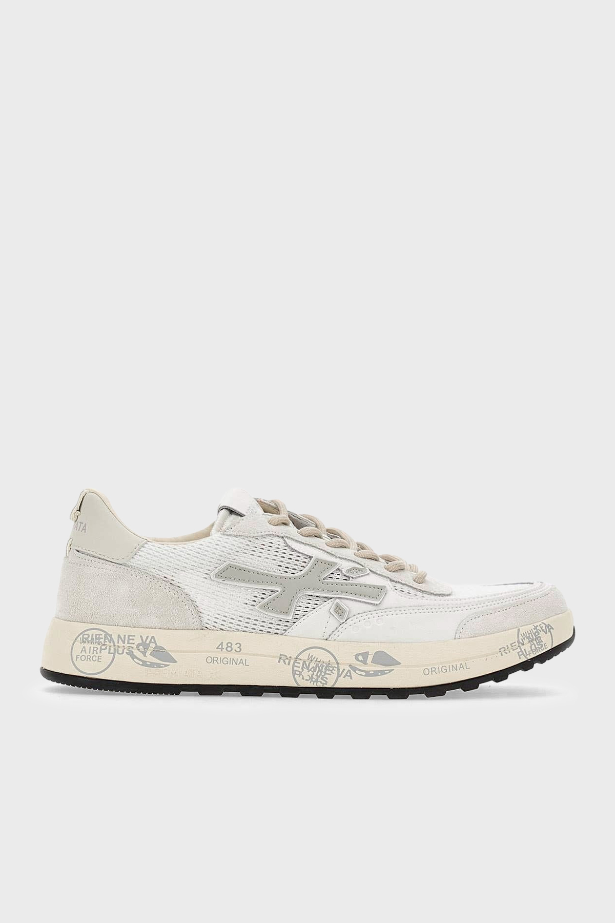 Premiata Logolu Deri Karışımlı Sneaker Erkek Ayakkabı NOUS 8106 BEYAZ