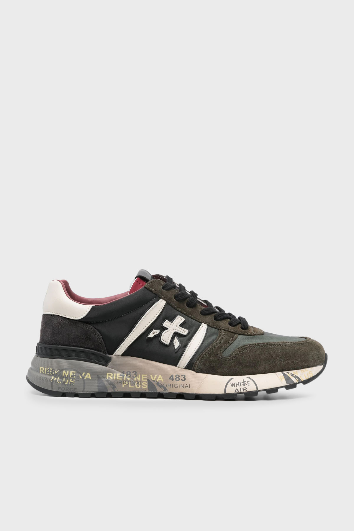 Premiata Logolu Hakiki Deri Karışımlı Sneaker Erkek Ayakkabı LANDER 6905 HAKİ
