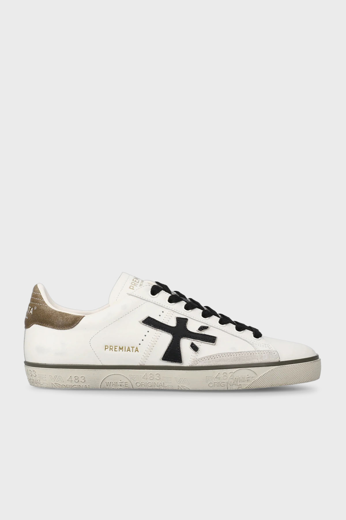 Premiata Logolu Hakiki Deri Sneaker Erkek Ayakkabı STEVEN 7630 BEYAZ
