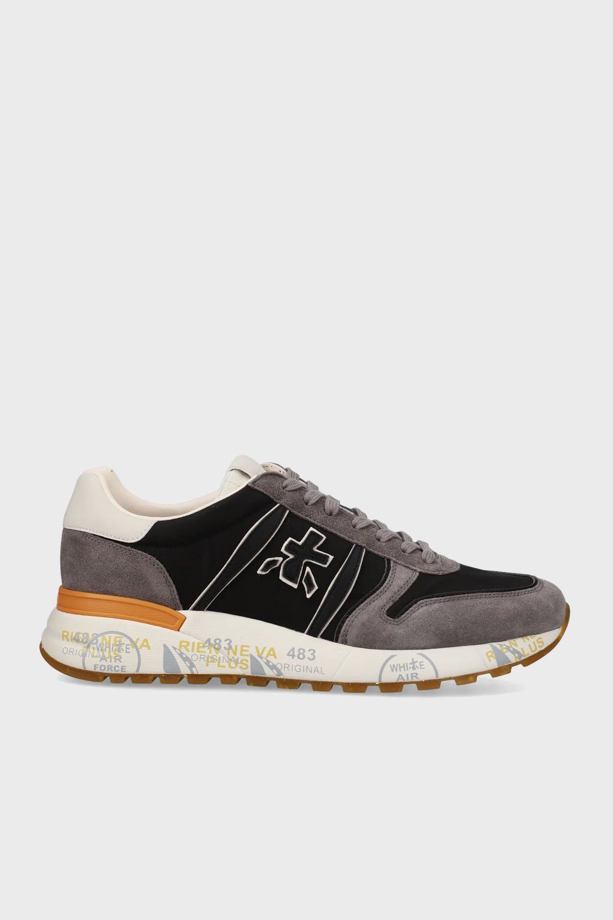 Premiata Logolu Süet Detaylı Sneaker Erkek Ayakkabı LANDER 7207 SİYAH-GRİ