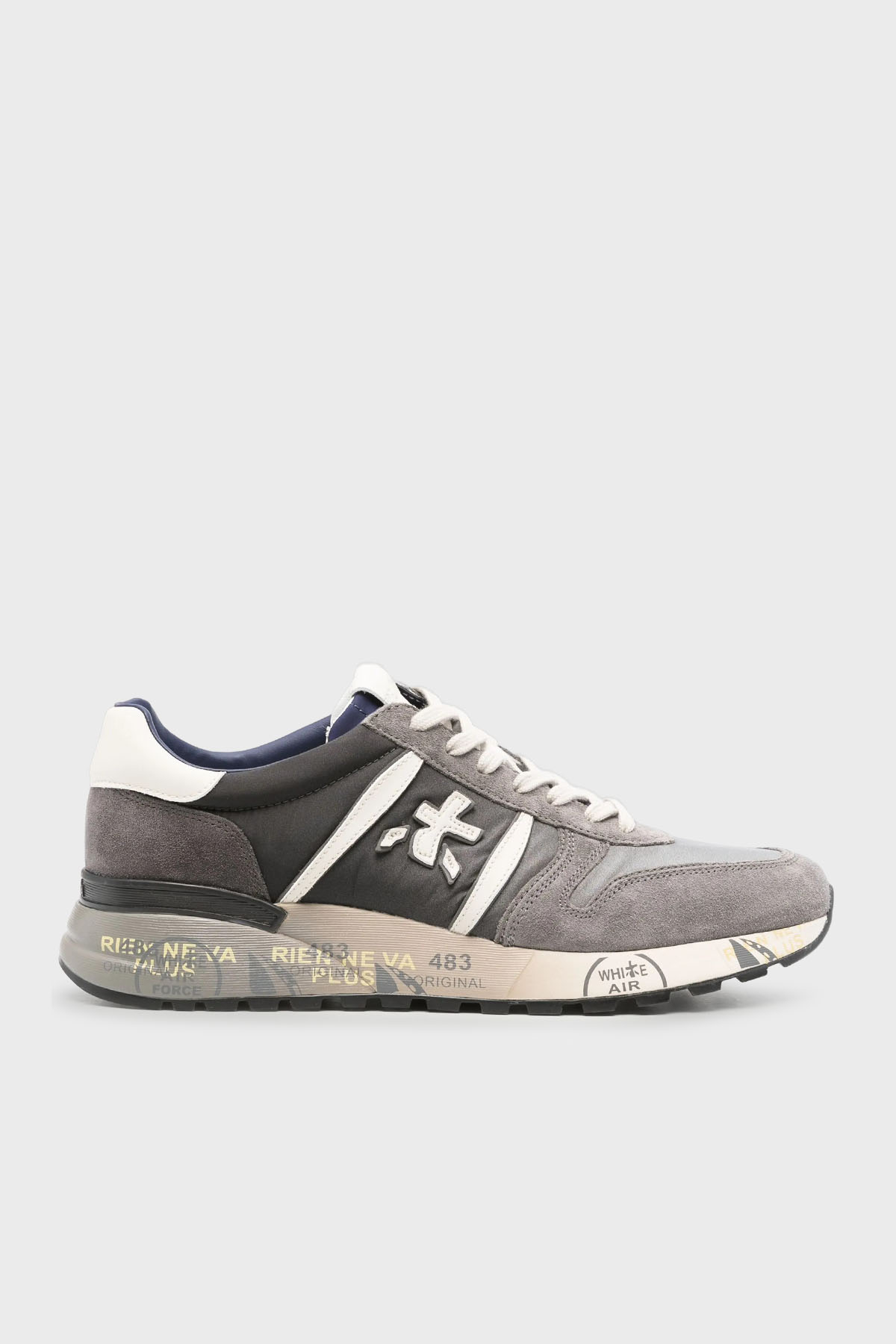 Premiata Süet Deri Logolu Bağcıklı Sneaker Erkek Ayakkabı LANDER 6906 GRİ