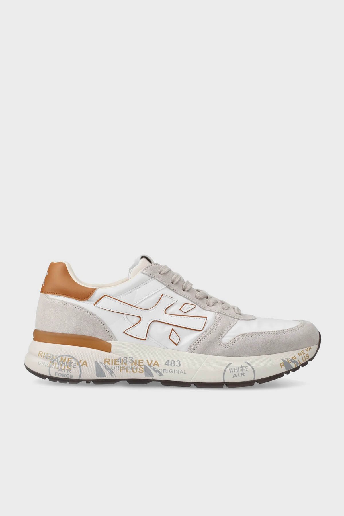 Premiata Süet Detaylı Logolu Sneaker Erkek Ayakkabı MICK 7208 EKRU
