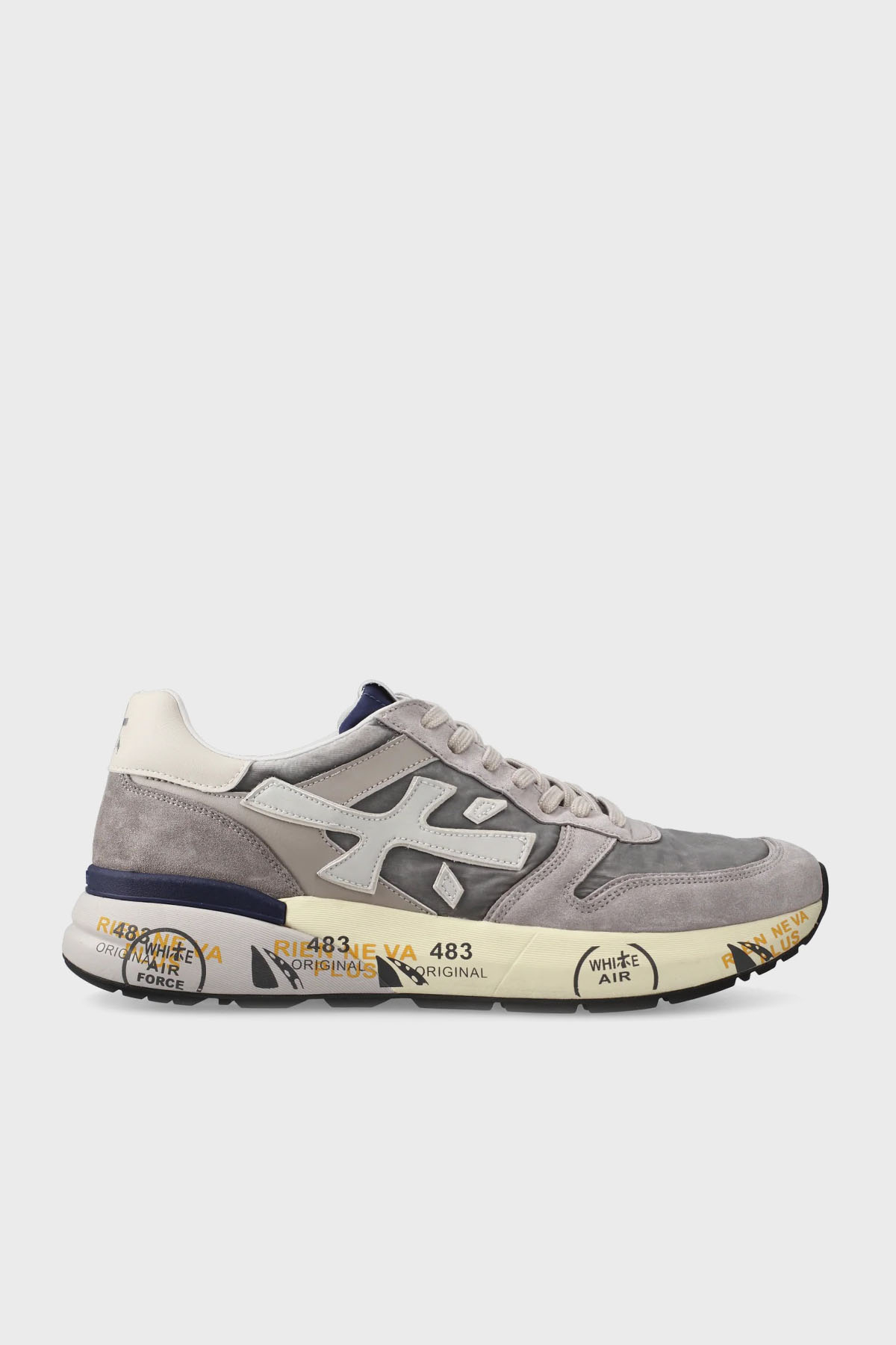 Premiata Süet Detaylı Logolu Sneaker Erkek Ayakkabı MICK 7217 GRİ