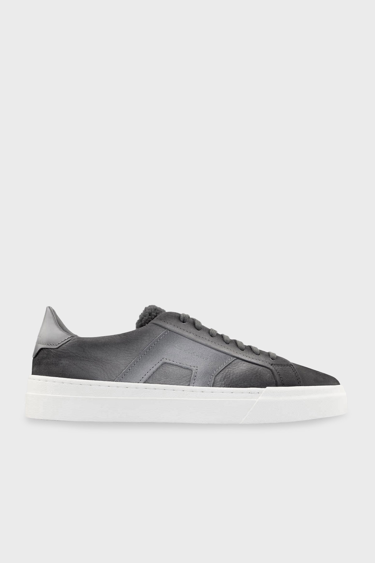 Santoni Deri Karışımlı Logolu Sneaker Erkek Ayakkabı MBGT22124PNNTPIDG45 GRİ