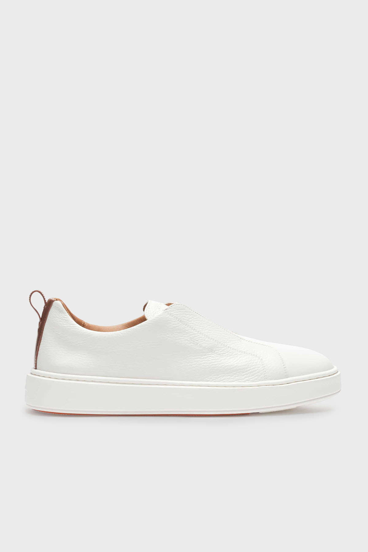 Santoni Logolu Hakiki Deri Kalın Tabanlı Slip-On Sneaker Erkek Ayakkabı MBCD21995BARTLLDI50 BEYAZ
